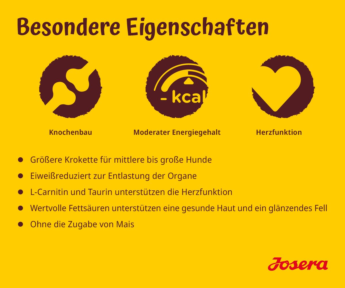 JOSERA Adult Large Optiness Lamm & Reis (1 x 12,5 kg) | Premium Trockenfutter für ausgewachsene Hunde | eiweißreduziert | weizenfrei | wertvolle Fettsäuren | XL-Kroketten gegen Schlingen