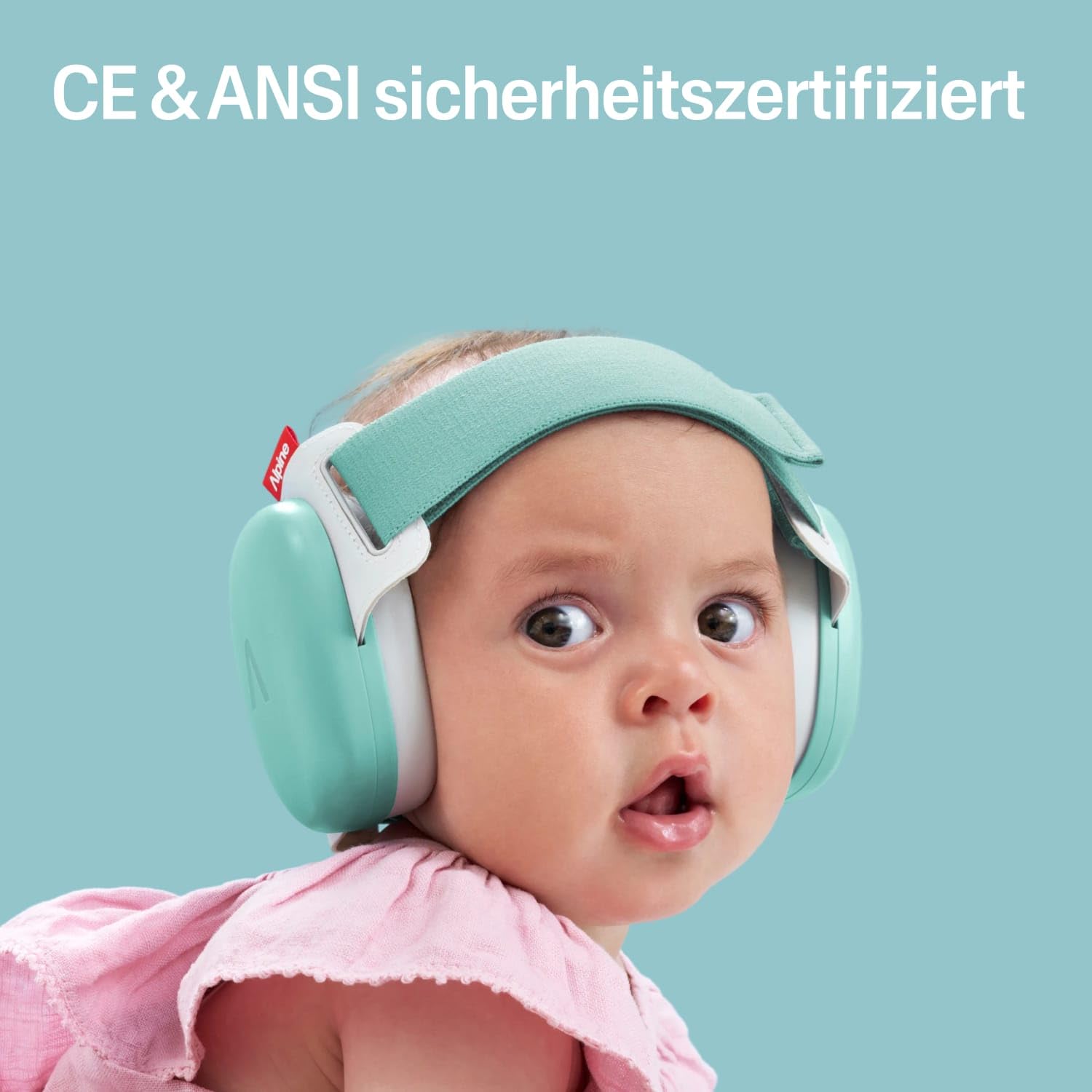 Alpine Muffy Baby Classic - Gehörschutz für Babys - Verstellbares ANTI-SLIP-Kopfband bis 48 Monate - In Deutschland auf Sicherheit getestet - Lärmschutz Kopfhörer verhindert Gehörschäden, Schwarz