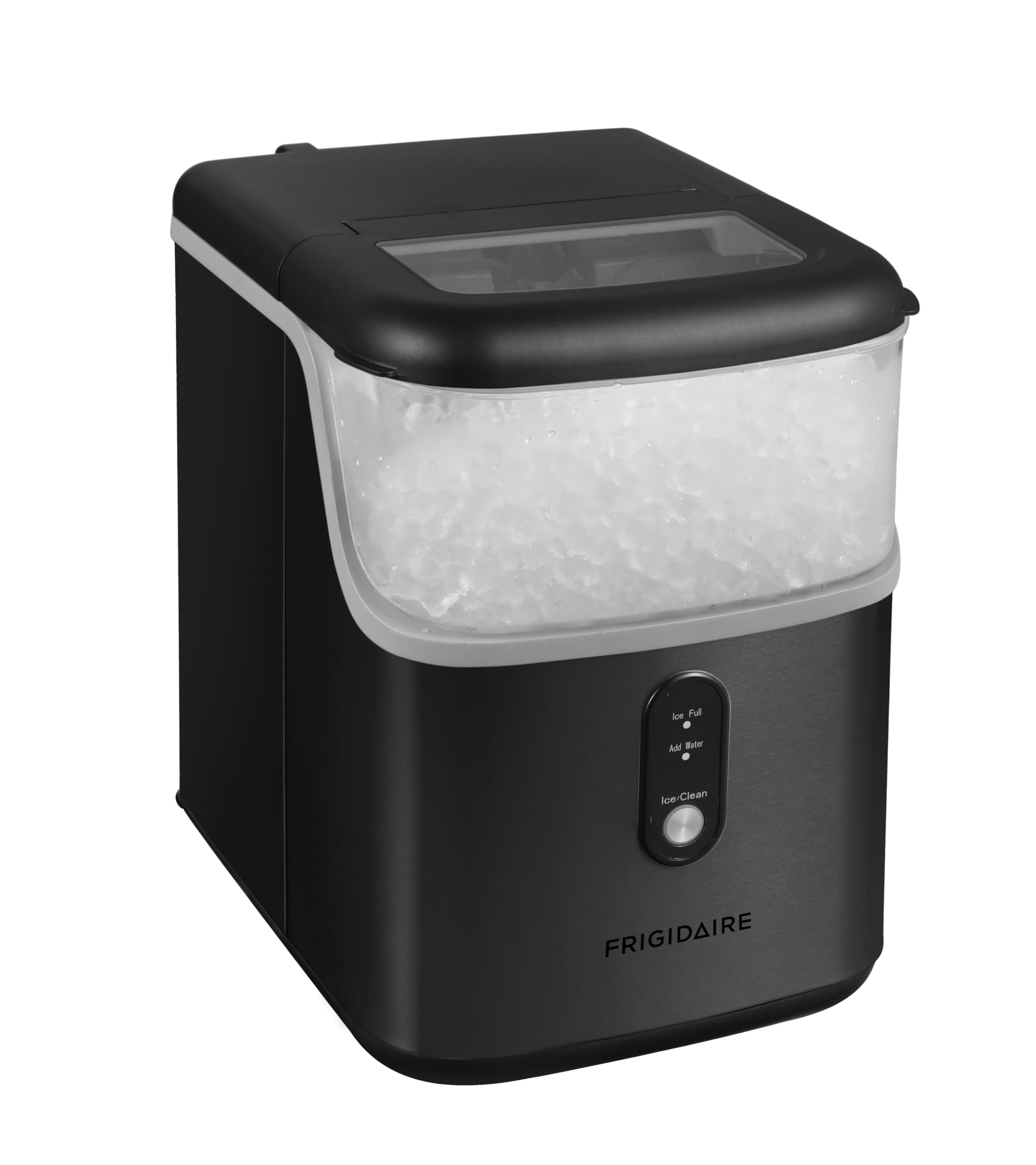 Frigidaire Countertop Crunchy Chewable Nugget Ice Maker, Compact, 33lbs per Day, Metallic Finish