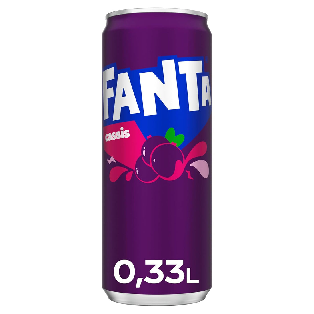 Fanta Cassis - mit intensivem Geschmack von schwarzem Johannisbeersaft - erfrischende Limonade in Einweg Dosen (24 x 330 ml)