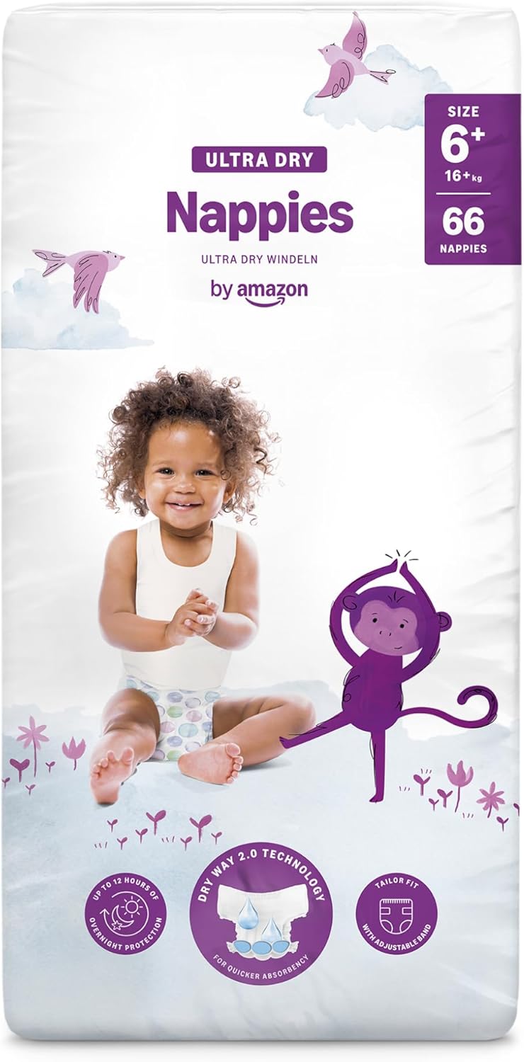 By Amazon Ultra Dry Windeln Größe 5 (10-16 kg) - MONATSBOX, Weiß, 152 Stück (2 Packungen mit 76) (Früher Unter Der Marke Mama Bear, Identisches Produkt)
