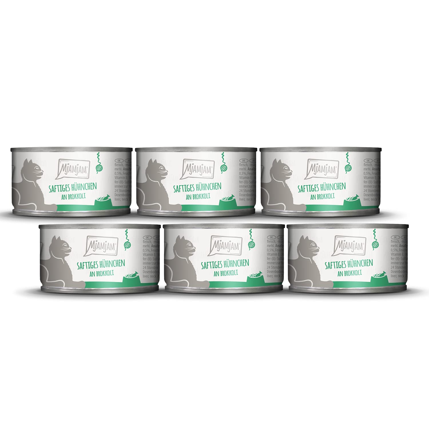 MjAMjAM - Premium Nassfutter für Katzen - saftiges Huhn an leckeren Möhrchen, 6er Pack (6 x 400 g), getreidefrei mit extra viel Fleisch