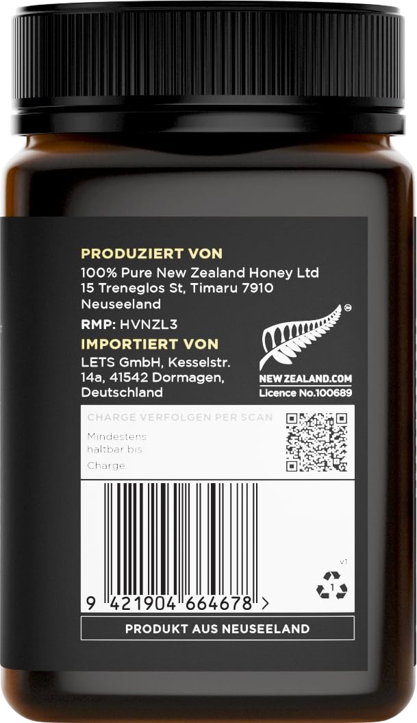 Watson & Son Manuka Honig MGO 600+ 250g | Premium Qualität aus Neuseeland