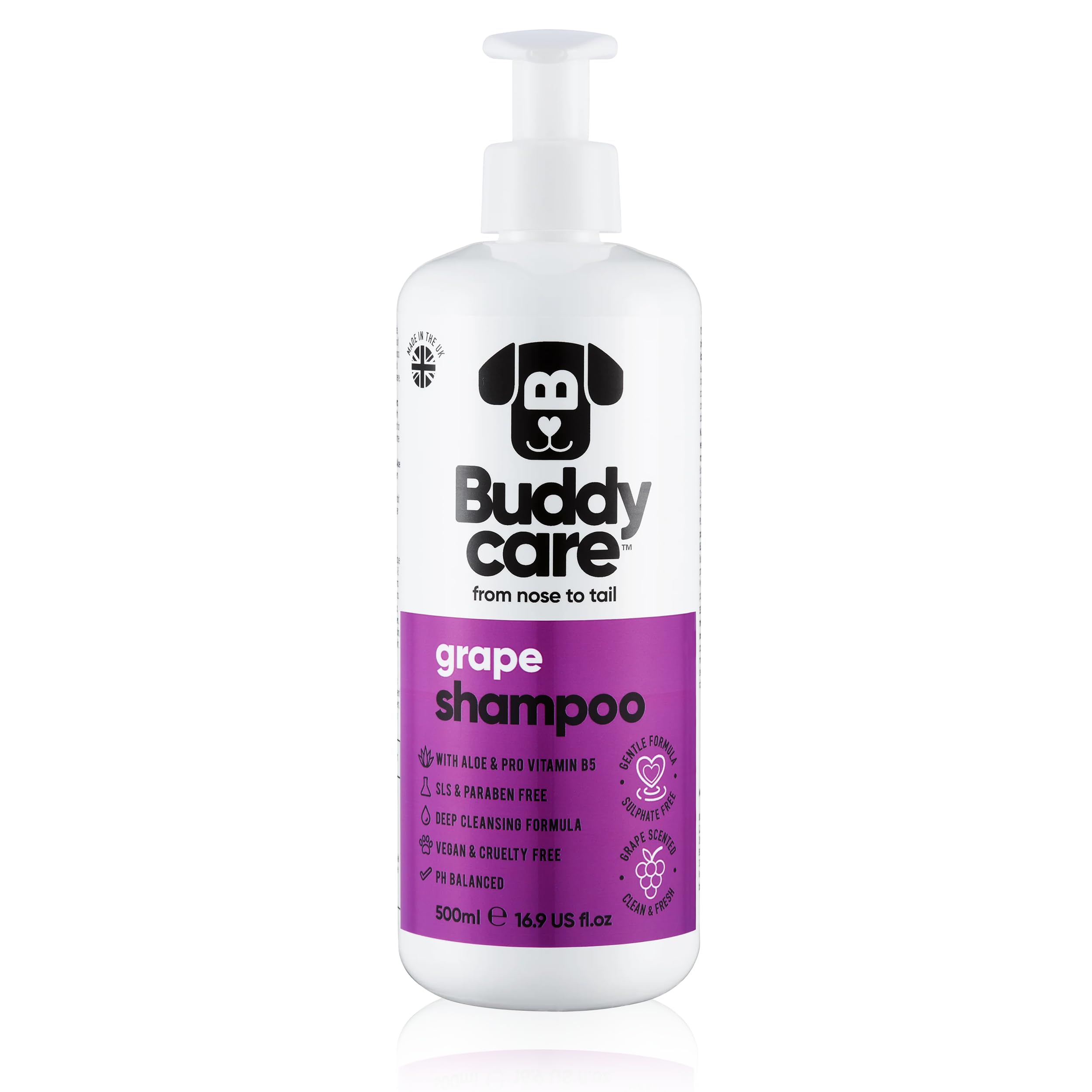 2in1 Hundeshampoo und Conditioner von Buddycare (500ml) - Praktisches Hundeshampoo langhaar und welpen Shampoo Mit Aloe Vera und Pro-Vitamin B5 Rückfettendes Shampoo Für Alle Hunderassen