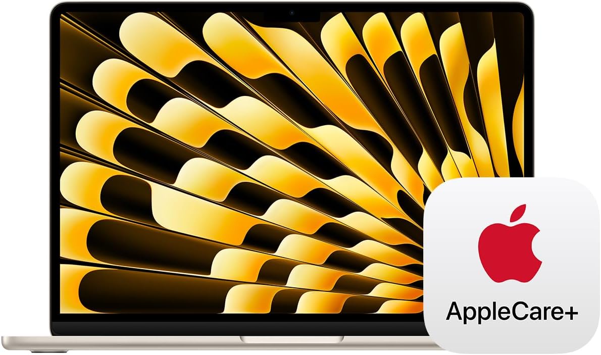 Apple 2024 MacBook Air 13-inch Laptop with M3 chip: Built for Apple Intelligence, 13.6-inch Liquid Retina Display, 16GB Unified Memory, 512GB SSD Storage, Backlit Keyboard, Touch ID; Starlight