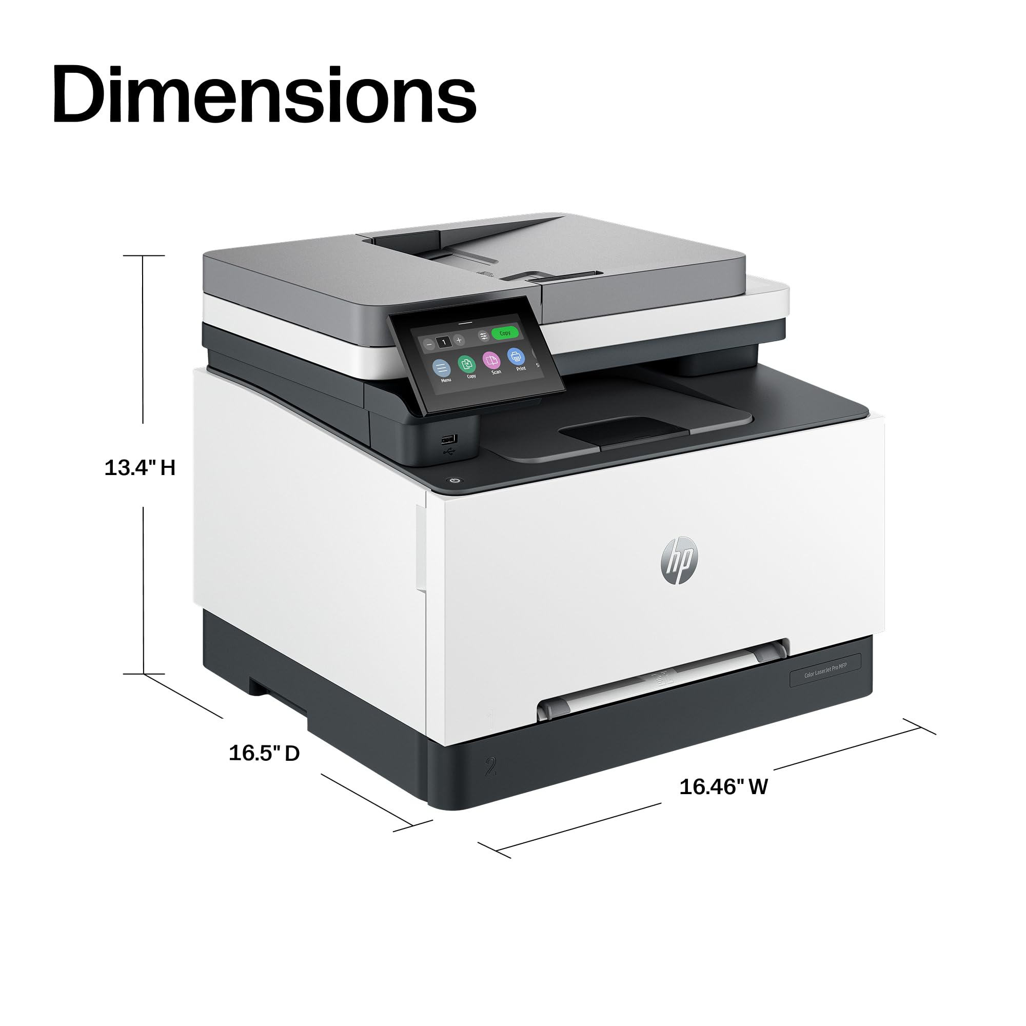 HP Color LaserJet Pro MFP 3301fdw Wireless All-in-One Color Laser Printer, Office Printer, Scanner, Copier, Fax, ADF, Duplex, Best-for-Office (499Q5F)