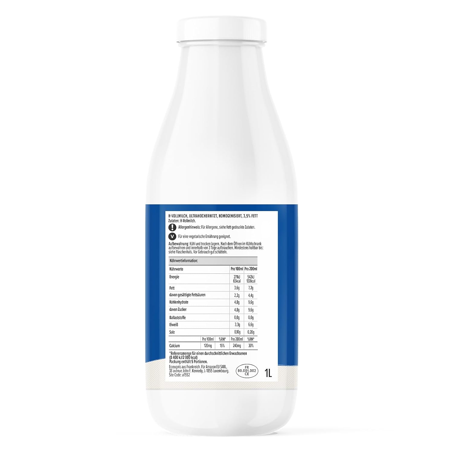by Amazon Haltbare Vollmilch 3,5% Fett, 1 L (6er pack)
