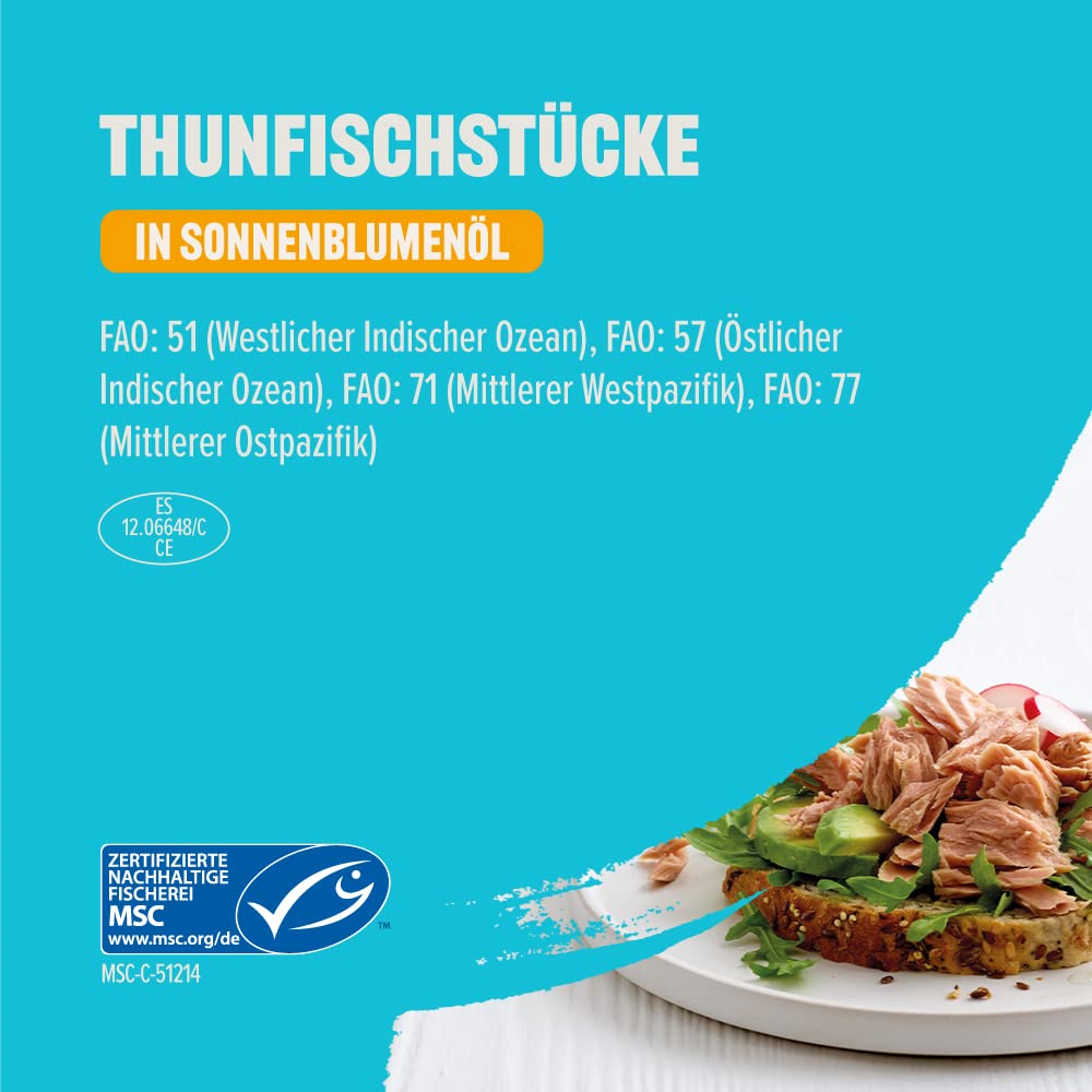 by Amazon Thunfischstücke in eigenem Saft und Aufguss, 145g (1er-Pack)