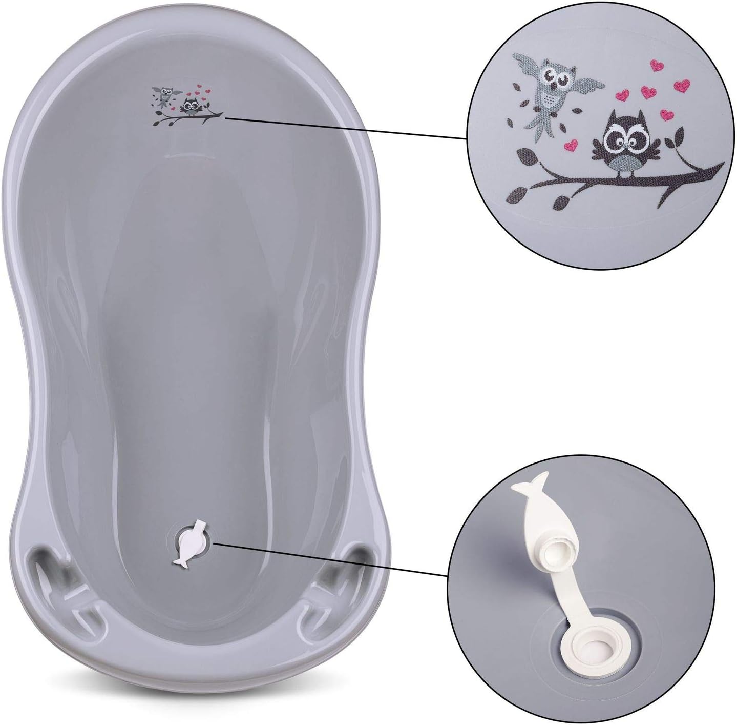 Baby Badewanne mit Gestell 4 Set TÜV Rheinland zertifiziert! Babybadewannen + Baby Badewannensitz +Abfluss + Gestell - Babywanne mit Ständer! Baby Pflegeset für Neugeborene.