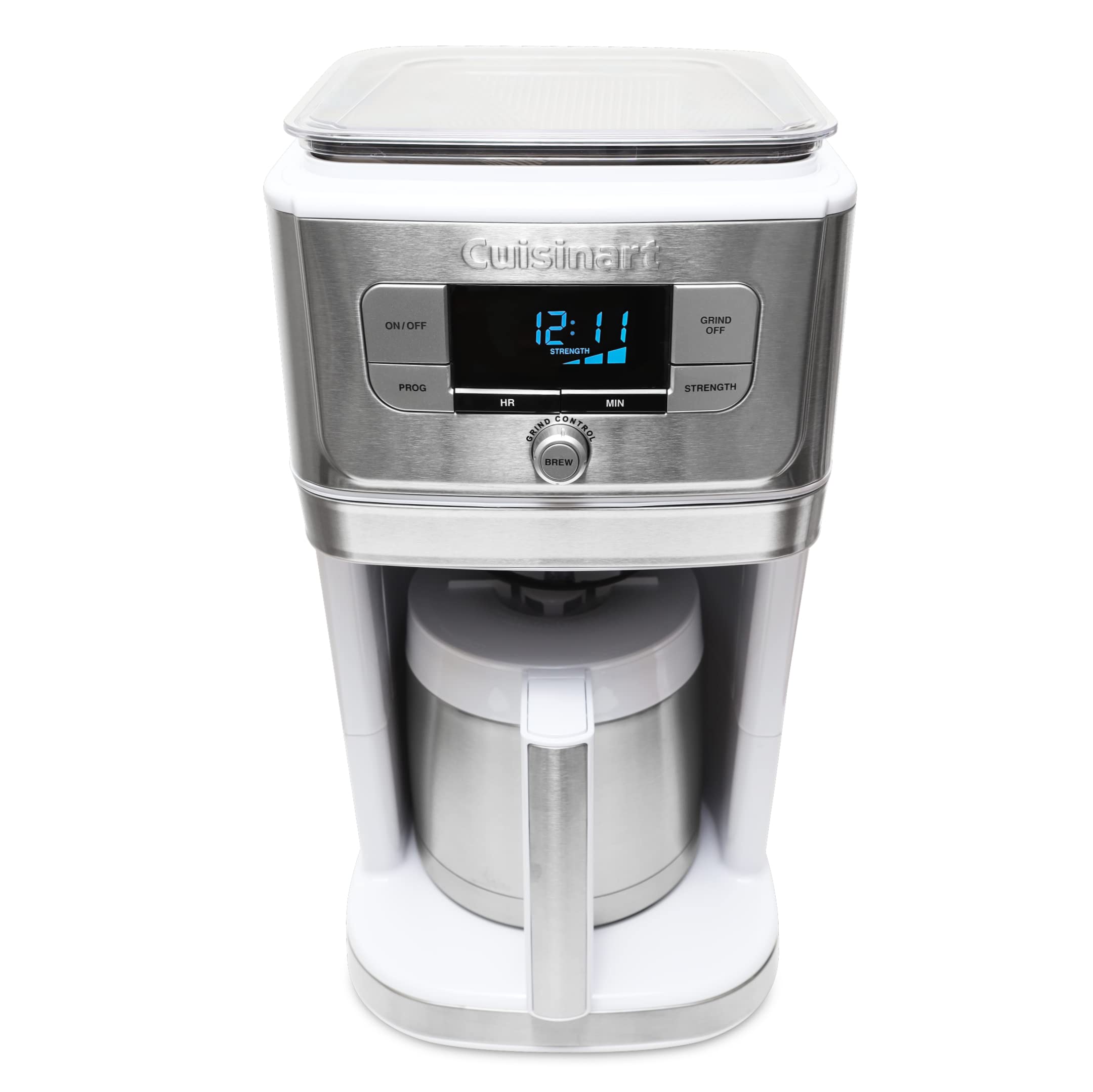 Cuisinart Automatic Grind & Brew 12-Cup Coffee Maker with Blade Grinder, Programmable Coffee Machine Glass Carafe with 1-4 Cup Setting, Brew Pause, Grind-Off Option, DGB-400NAS, Black/Stainless Steel