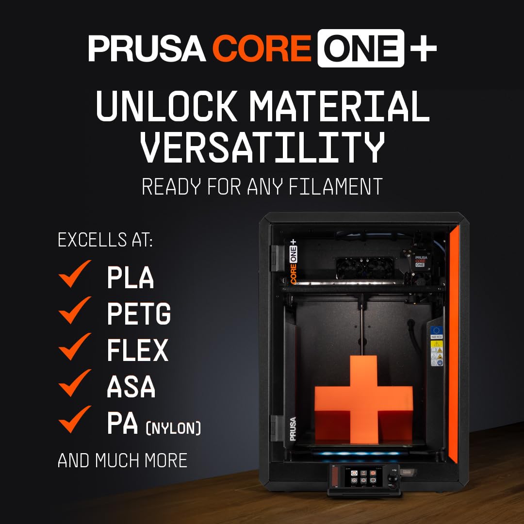 Original Prusa CORE One, Ready-to-use 3D Printer, Assembled and Tested, Removable Print Sheets, 1kg Prusament PLA Spool Included, Print Size 9.8 x 8.6 x 10.6 in