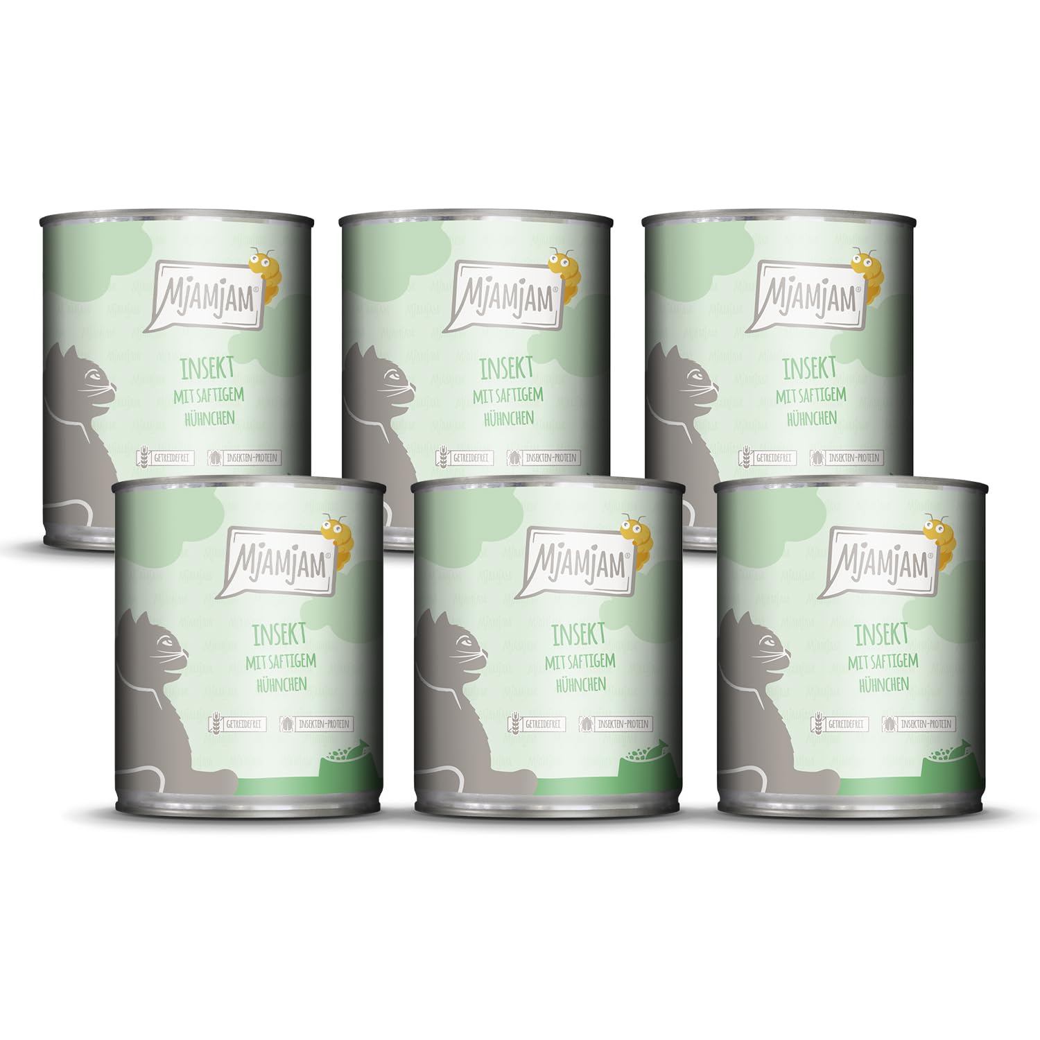 MjAMjAM - Premium Nassfutter für Katzen - saftiges Huhn an leckeren Möhrchen, 6er Pack (6 x 400 g), getreidefrei mit extra viel Fleisch
