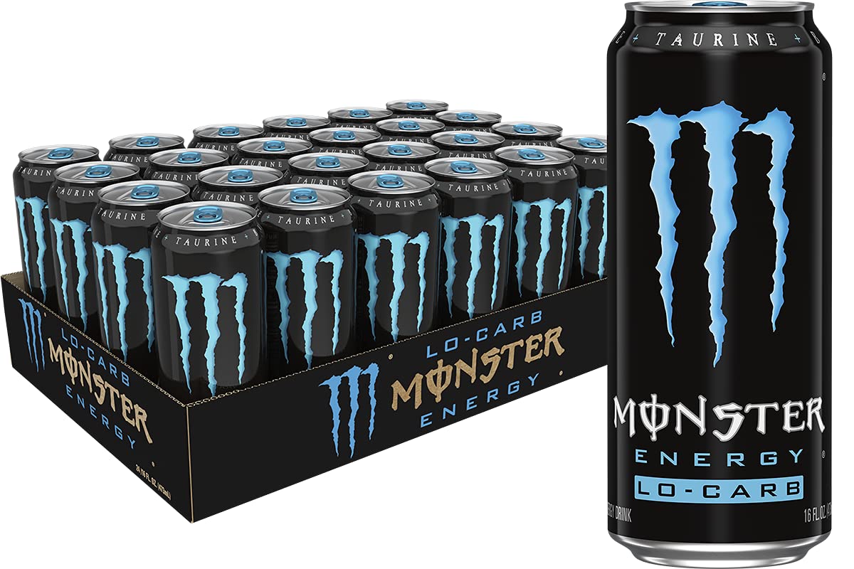 Monster Energy, Lo-Carb Monster, Low Carb Energy Drink, 16 Ounce | Pack of 15