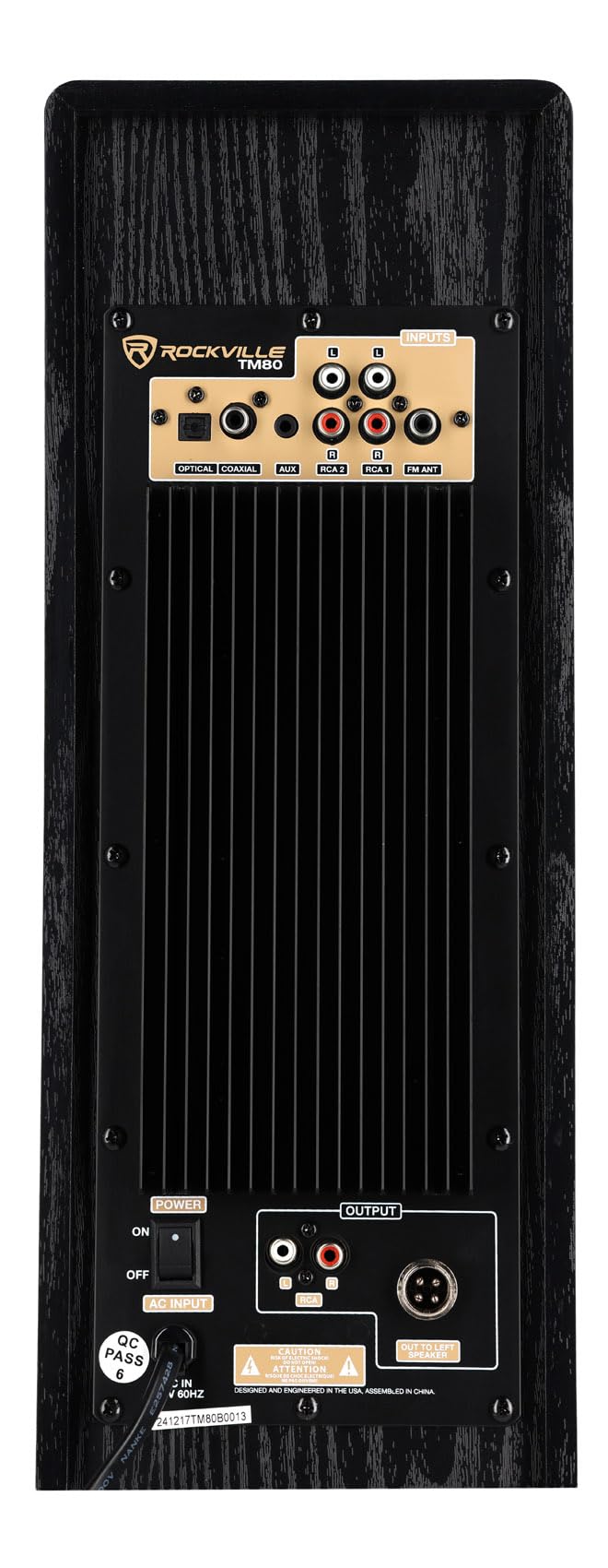 Rockville TM80D Powered Home Theater Tower Speaker System, Dark Wood, 800W, 8" Subwoofers, Bluetooth, USB/SD Playback, FM Radio, Remote Control, Karaoke Ready, Perfect for Home Entertainment
