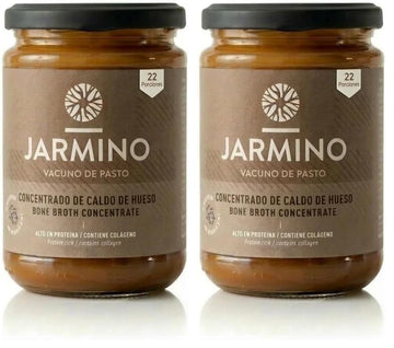 JARMINO Bio Rinderknochenbrühe Konzentrat, Grasgefütterte Brühe für Menschen, Flüssige Knochenbrühe mit Kollagenprotein, Keto, Paleo & AIP geeignet, Rinderbrühe, 440 g, 44 Portionen