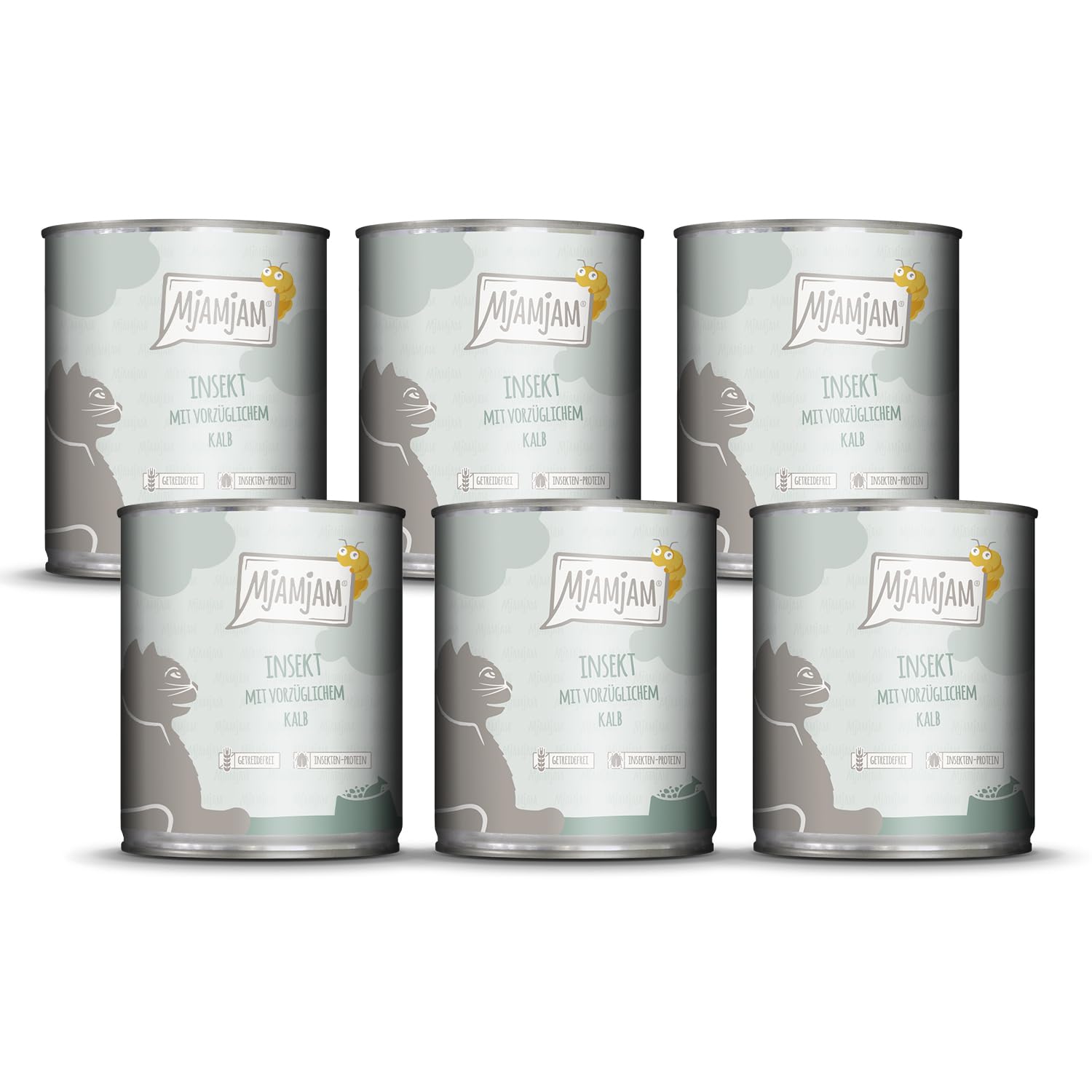MjAMjAM - Premium Nassfutter für Katzen - saftiges Huhn an leckeren Möhrchen, 6er Pack (6 x 400 g), getreidefrei mit extra viel Fleisch