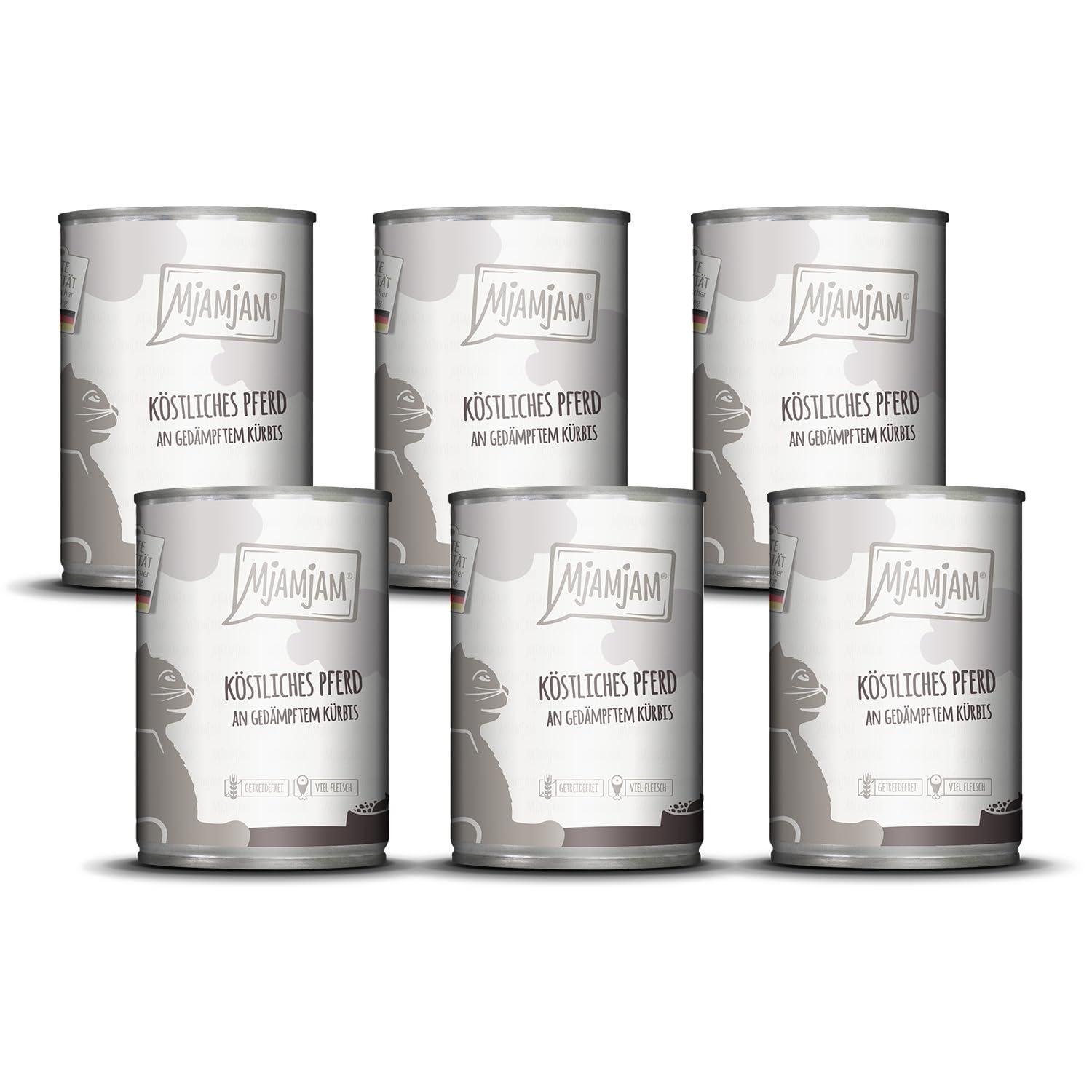 MjAMjAM - Premium Nassfutter für Katzen - saftiges Huhn an leckeren Möhrchen, 6er Pack (6 x 400 g), getreidefrei mit extra viel Fleisch
