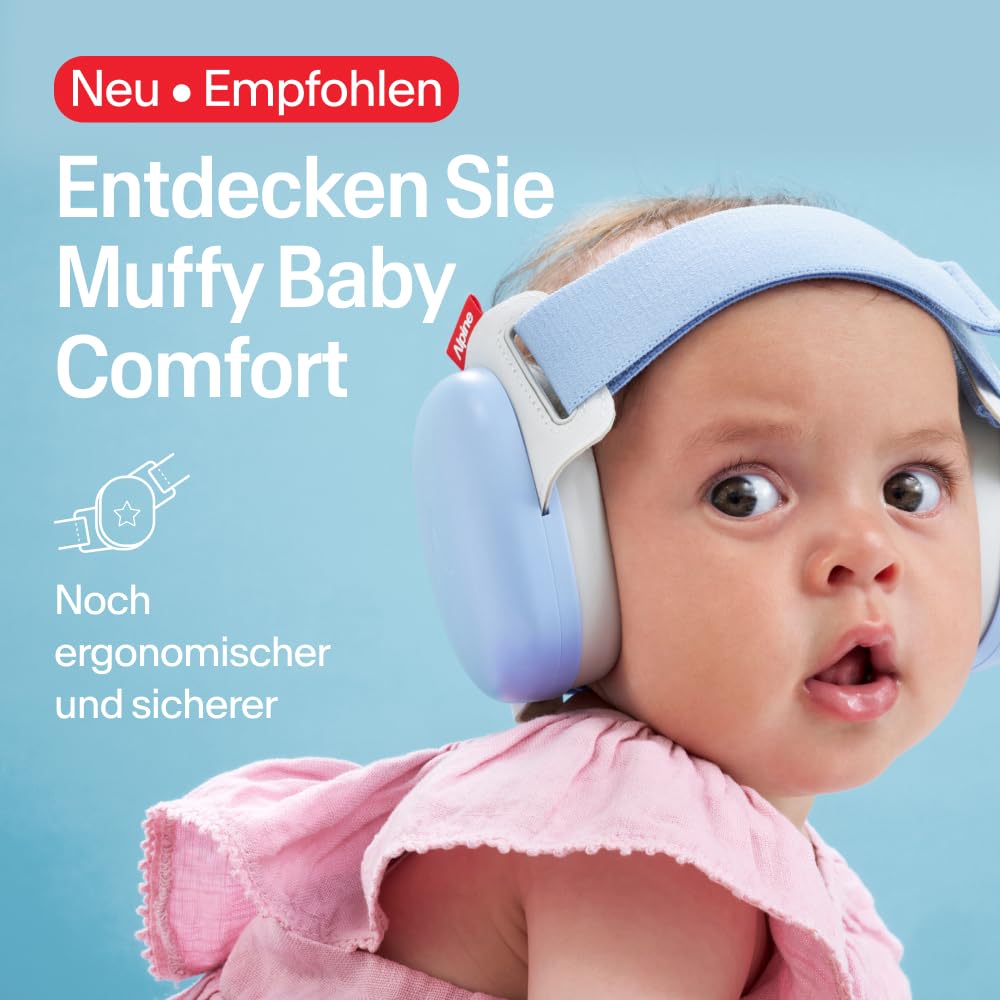 Alpine Muffy Baby Classic - Gehörschutz für Babys - Verstellbares ANTI-SLIP-Kopfband bis 48 Monate - In Deutschland auf Sicherheit getestet - Lärmschutz Kopfhörer verhindert Gehörschäden, Schwarz