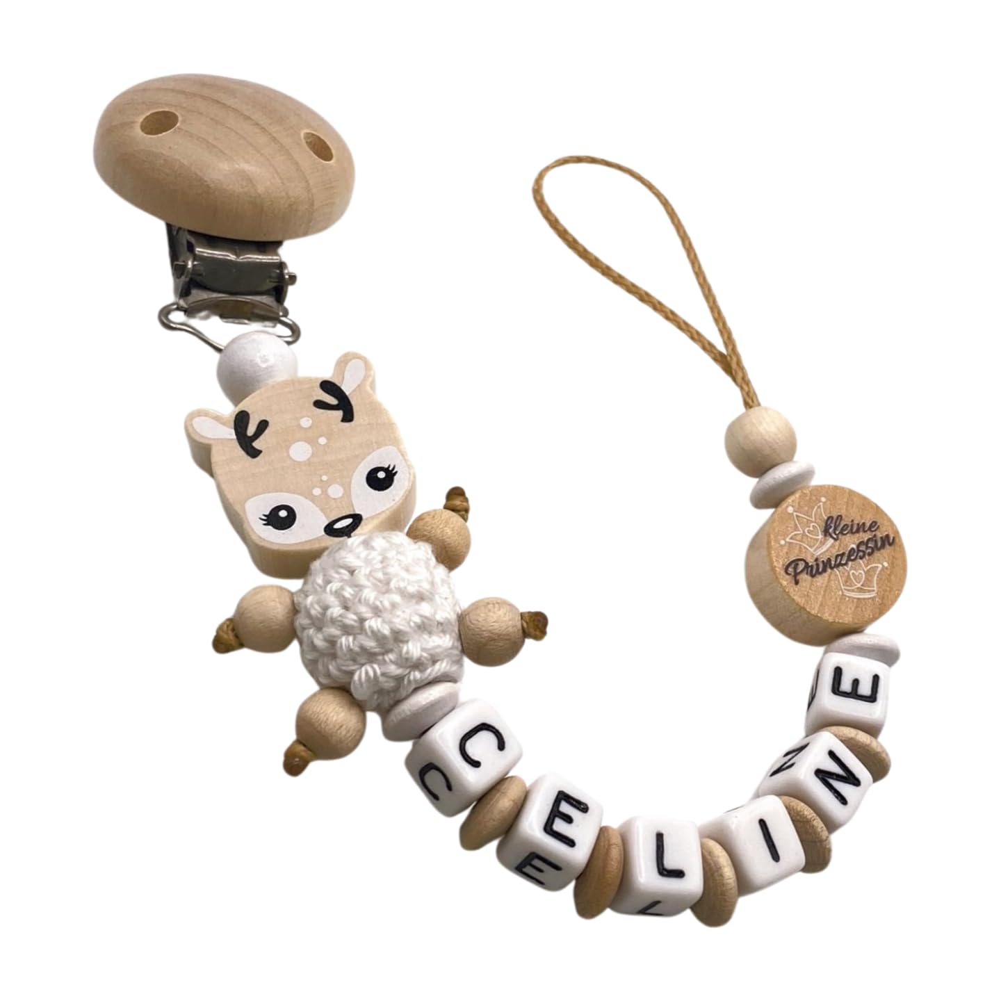 Schnullerband mit Namen für Mädchen & Jungen personalisierte Baby Geschenke (Blau)