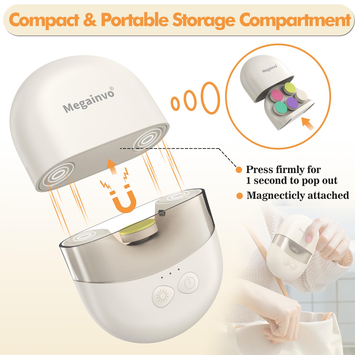 Elektrische Nagelfeile Baby Nagelpflegeset Elektrisch Nagelpflege Nail Trimmer Nagelschere Nageltrimmer Nail File Maniküre & Pediküre Set für Neugeborene Baby mit Licht, Gelb