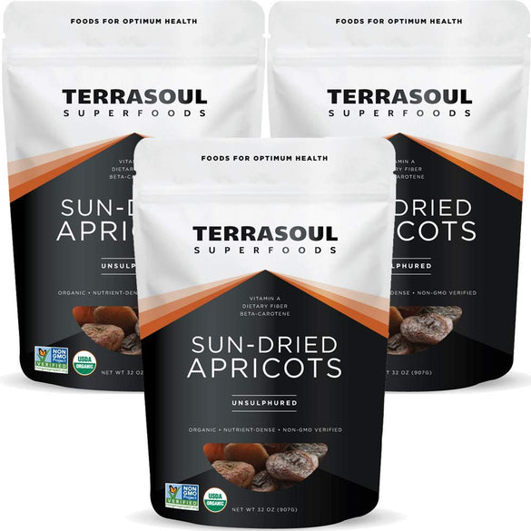 Terrasoul Superfoods Organic Apricots, 2 Lbs, Unsulphured, No-Added Sugar, Sweet and Tangy Delights for Snacking, Baking, and Vibrant Trail Mixes