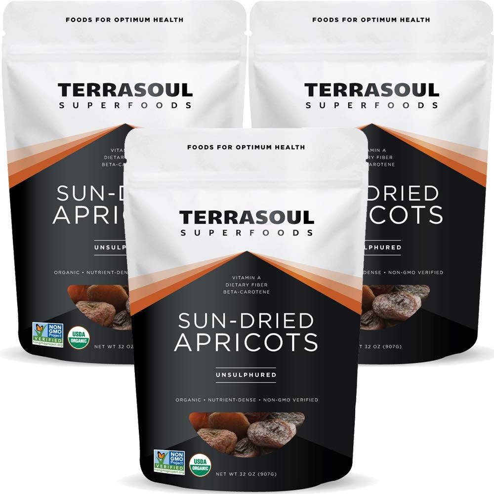 Terrasoul Superfoods Organic Apricots, 2 Lbs, Unsulphured, No-Added Sugar, Sweet and Tangy Delights for Snacking, Baking, and Vibrant Trail Mixes