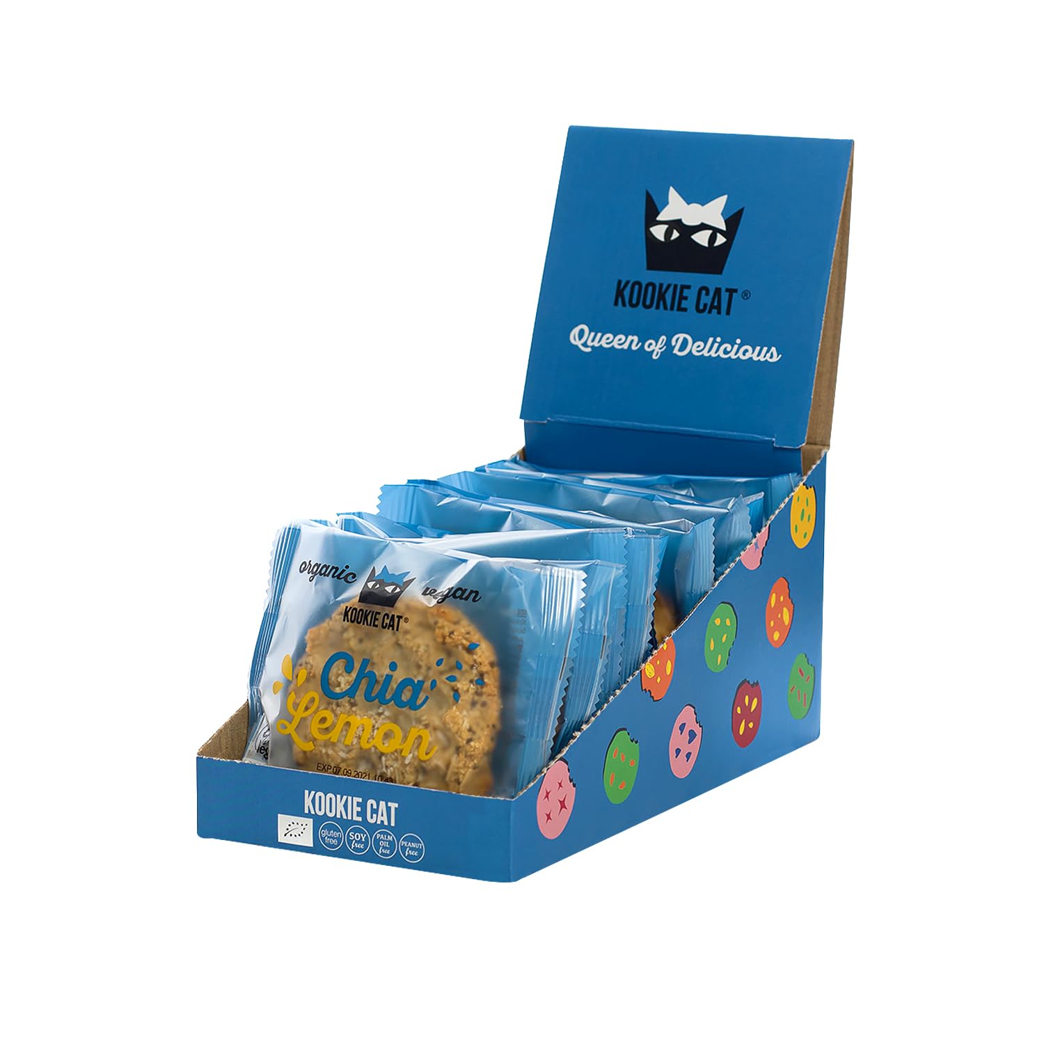 Kookie Cat Vanille Schokochip - Vegane Cookies Einzeln Verpackt, Glutenfrei, Sojafrei, Bio, Cashew & Hafer - 12 X 50g Multipack
