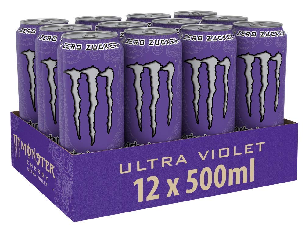Monster Energy Ultra Fiesta - koffeinhaltiger Energy Drink mit leichtem Mango-Geschmack - ohne Zucker und ohne Kalorien - in praktischen Einweg Dosen (12 x 500 ml)