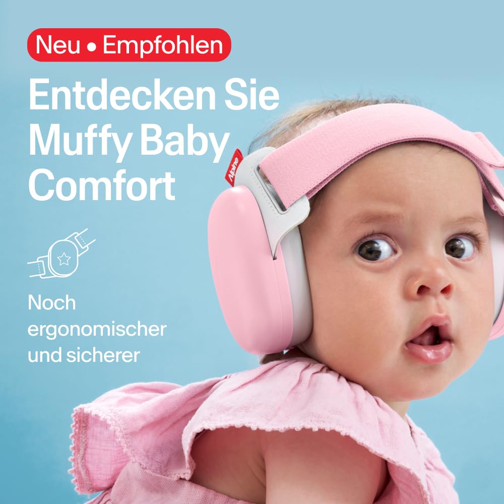 Alpine Muffy Baby Classic - Gehörschutz für Babys - Verstellbares ANTI-SLIP-Kopfband bis 48 Monate - In Deutschland auf Sicherheit getestet - Lärmschutz Kopfhörer verhindert Gehörschäden, Schwarz