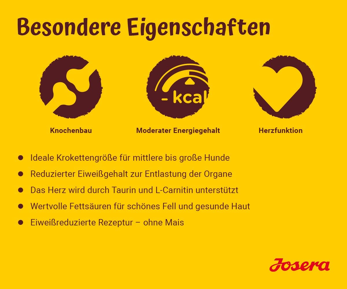 JOSERA Adult Large Optiness Lamm & Reis (1 x 12,5 kg) | Premium Trockenfutter für ausgewachsene Hunde | eiweißreduziert | weizenfrei | wertvolle Fettsäuren | XL-Kroketten gegen Schlingen