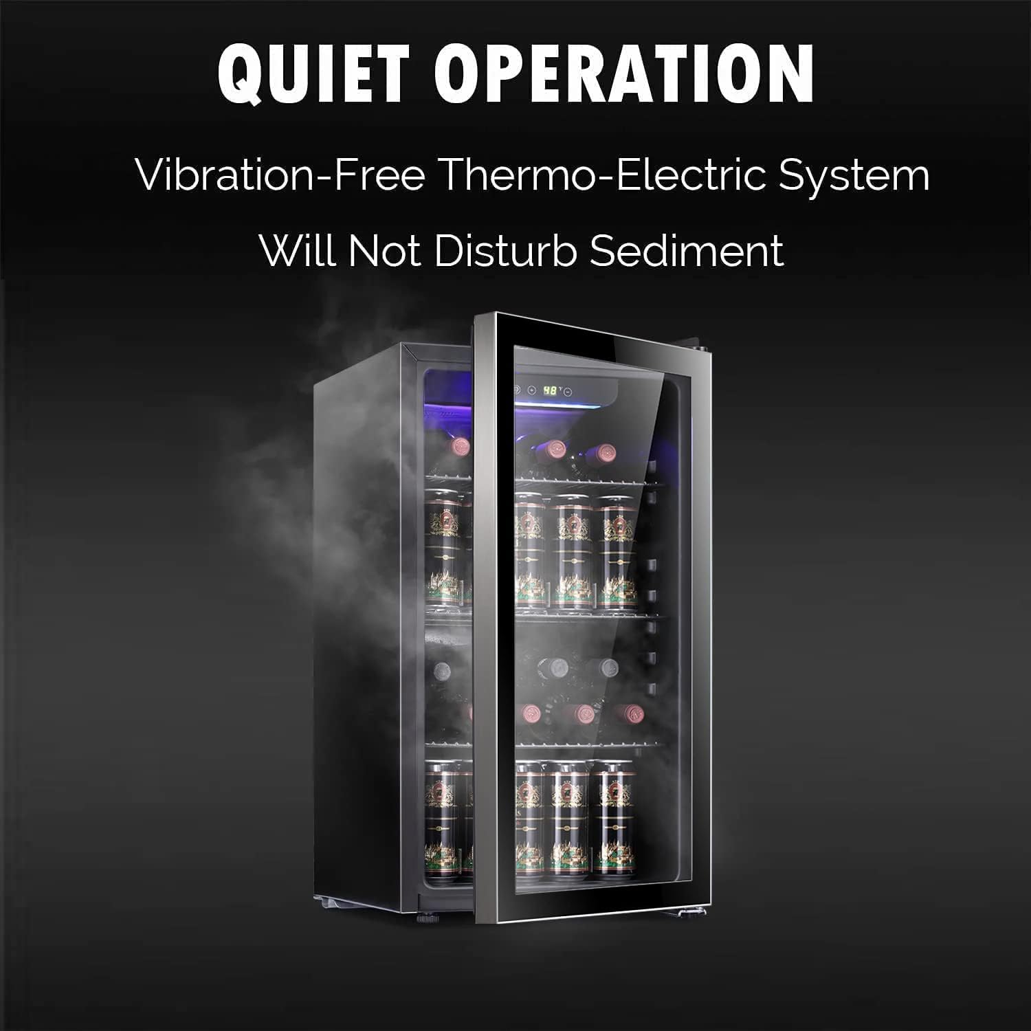 Antarctic Star Wine Cooler, Beverage Refrigerator, 16 Bottle Freestanding Quiet Wine Cellar Front Glass Door for Home and Bar, Digital Temp Control, 1.71 Cu.Ft.