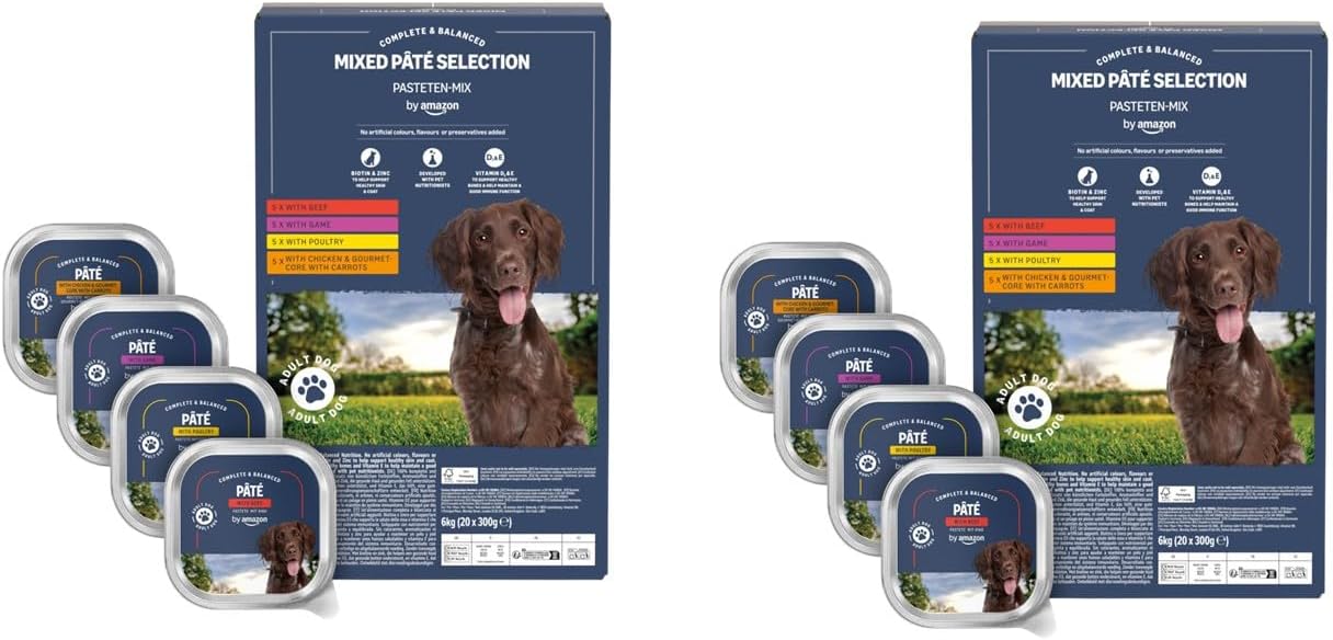 by Amazon Nassfutter für Hunde, Pastete Gemischt, 300g, 20er-Pack