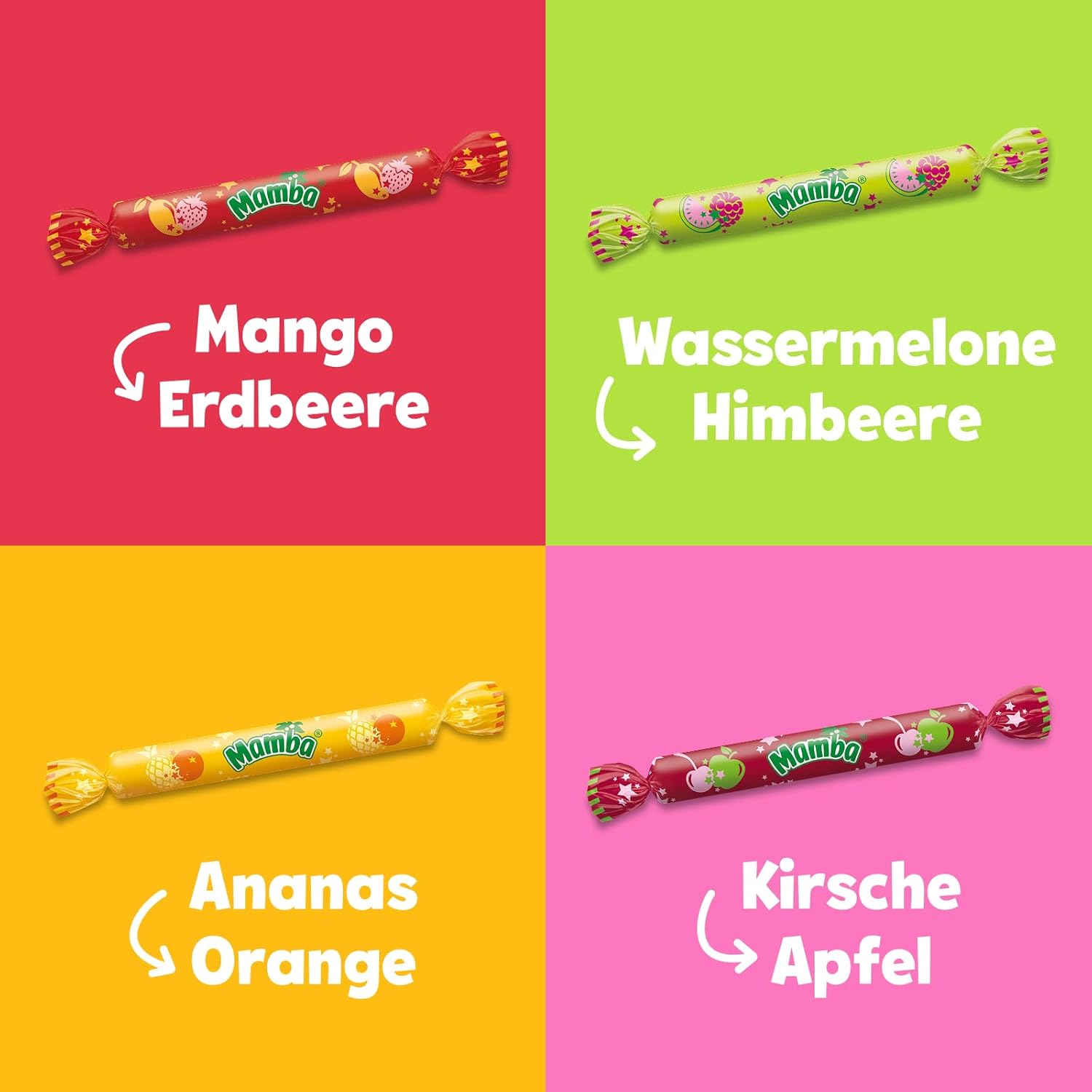 Mamba Beach Mix – 1 x 160g – Fruchtige Kaubonbons mit Mamba Beach Surfer, Mamba Beach Sticks & Mamba Beach Bites – Fruchtgummi Mix einzeln verpackt