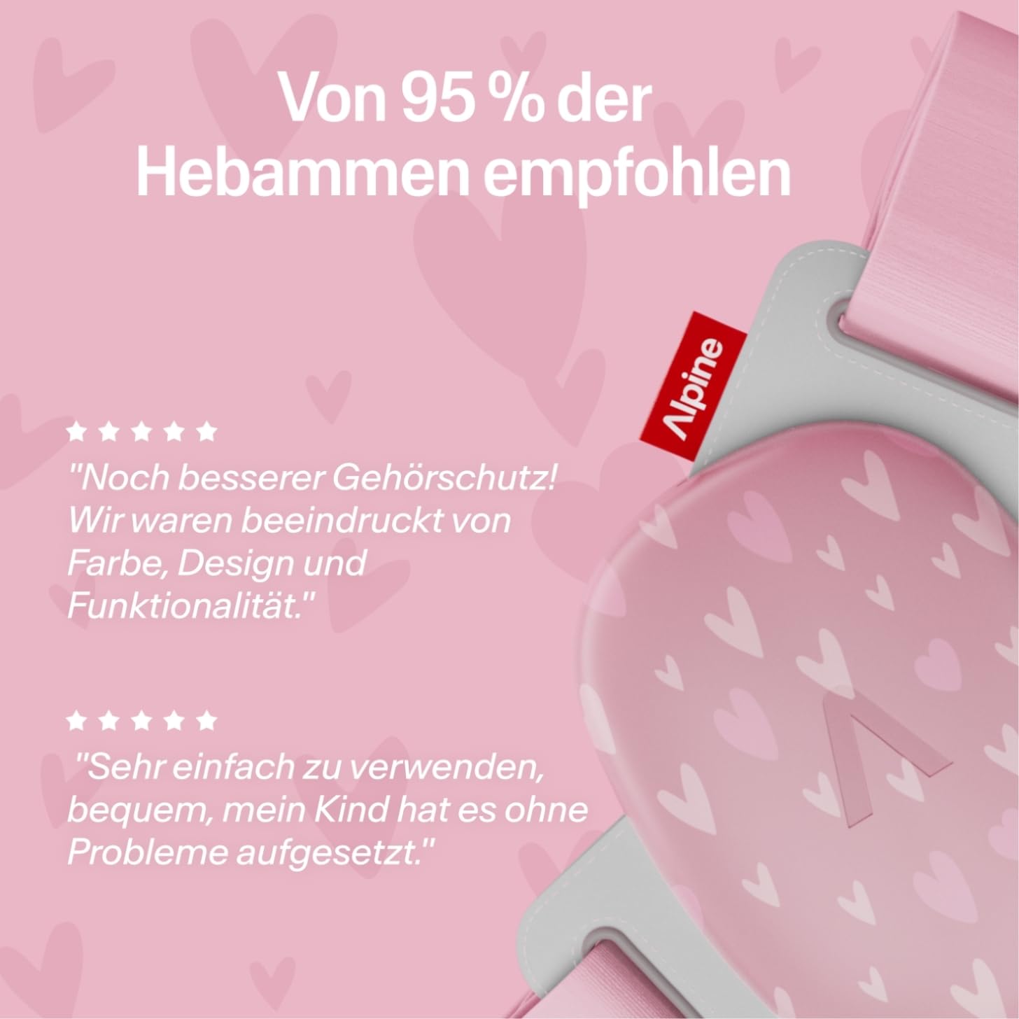 Alpine Muffy Baby Classic - Gehörschutz für Babys - Verstellbares ANTI-SLIP-Kopfband bis 48 Monate - In Deutschland auf Sicherheit getestet - Lärmschutz Kopfhörer verhindert Gehörschäden, Schwarz