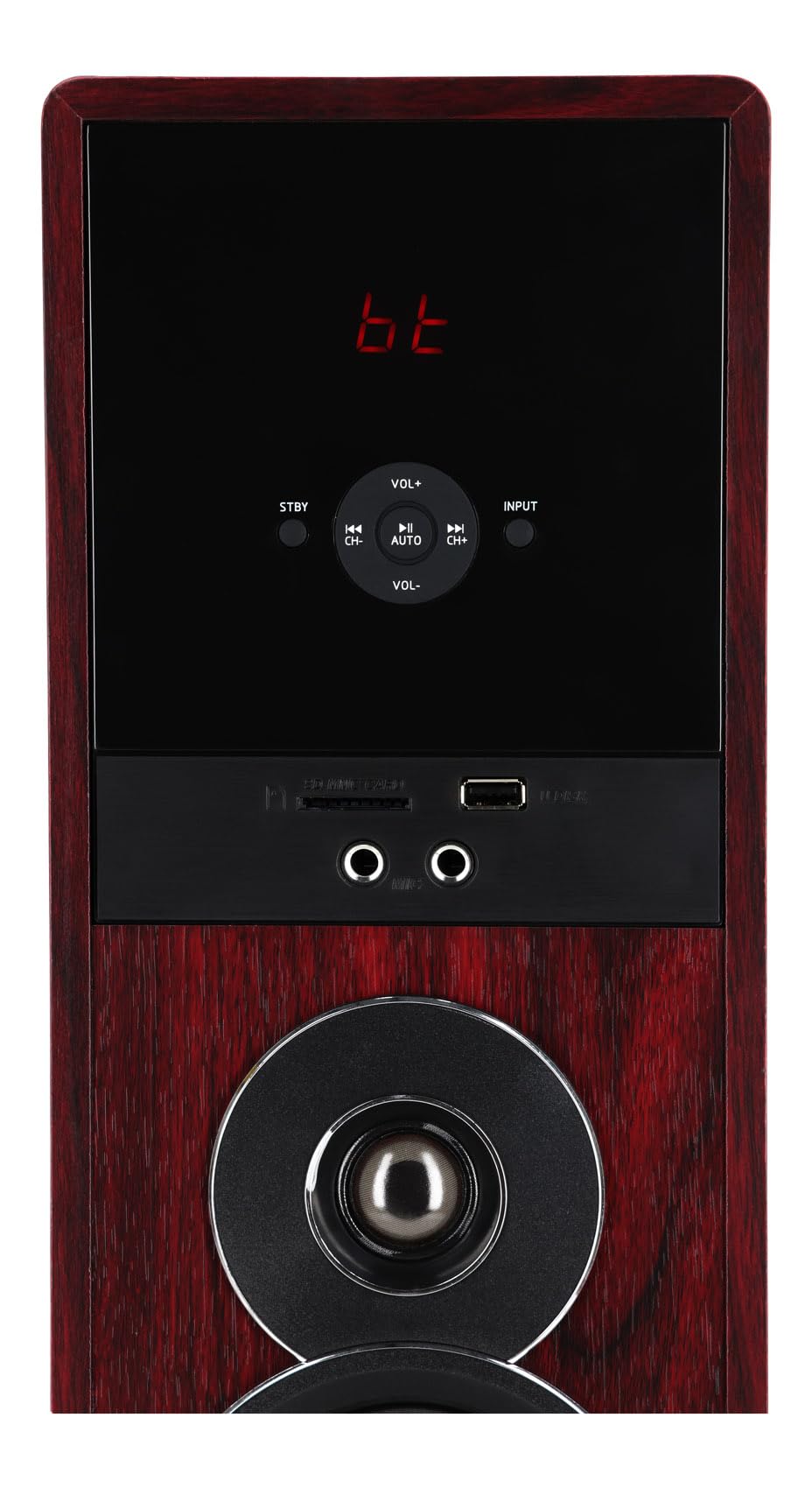 Rockville TM80D Powered Home Theater Tower Speaker System, Dark Wood, 800W, 8" Subwoofers, Bluetooth, USB/SD Playback, FM Radio, Remote Control, Karaoke Ready, Perfect for Home Entertainment