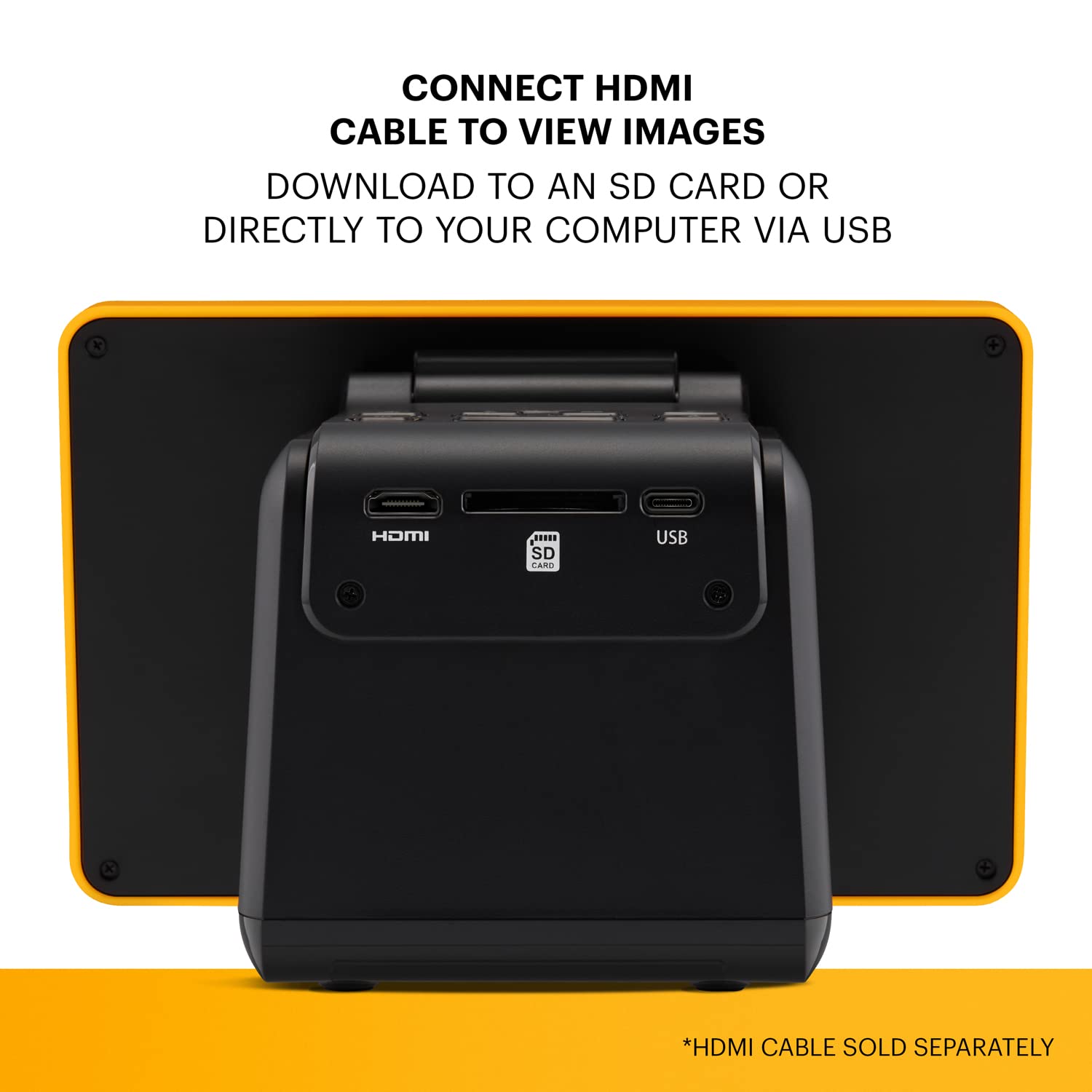 KODAK Slide N Scan Max Digital Film Scanner - Black/Yellow - Tiltable 7-Inch LCD with Gallery Mode & Photo Scanner Preview - Quick-Feed Tray for Slide Digitizer