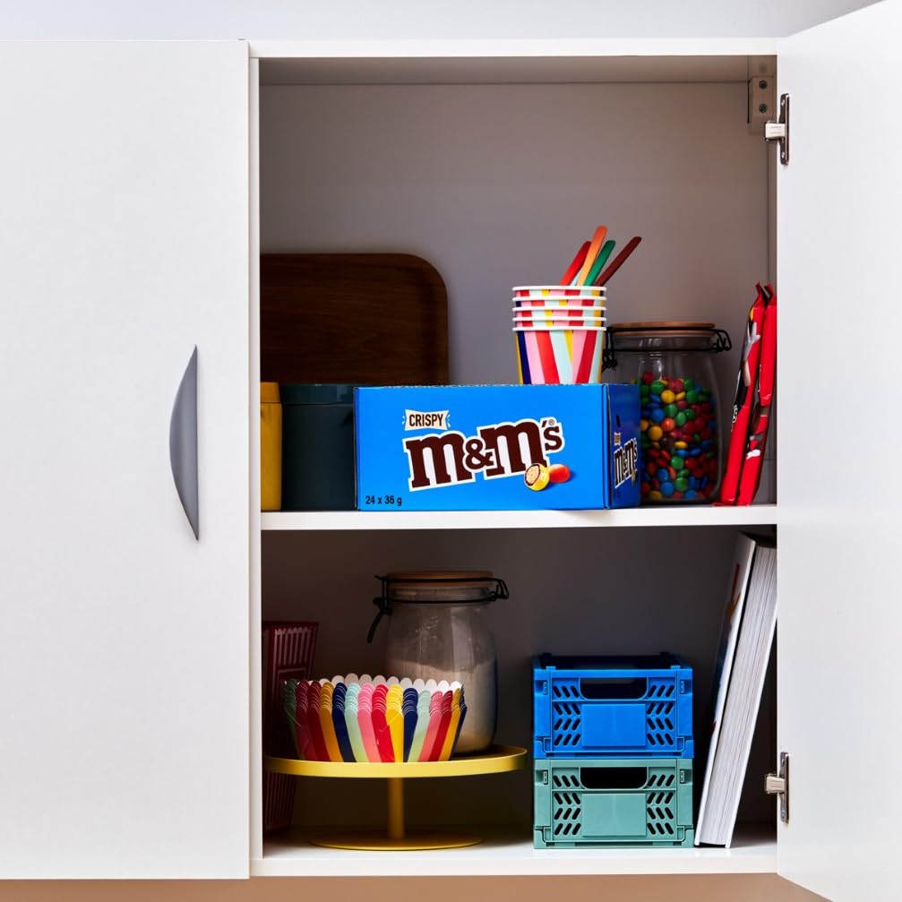 M&M's Crispy, Schokoladen Großpackung, 24 x 36g, Knusprige Schokolinsen als Süßigkeiten, Schokoladen Geschenk (816g)