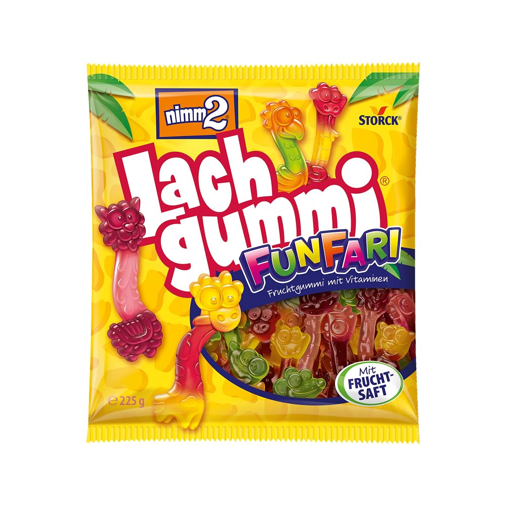 nimm2 Lachgummi Happies – 1 x 325 g – Fruchtgummis mit Fruchtsaft und Vitaminen – Süßigkeit in sechs Geschmacksrichtungen