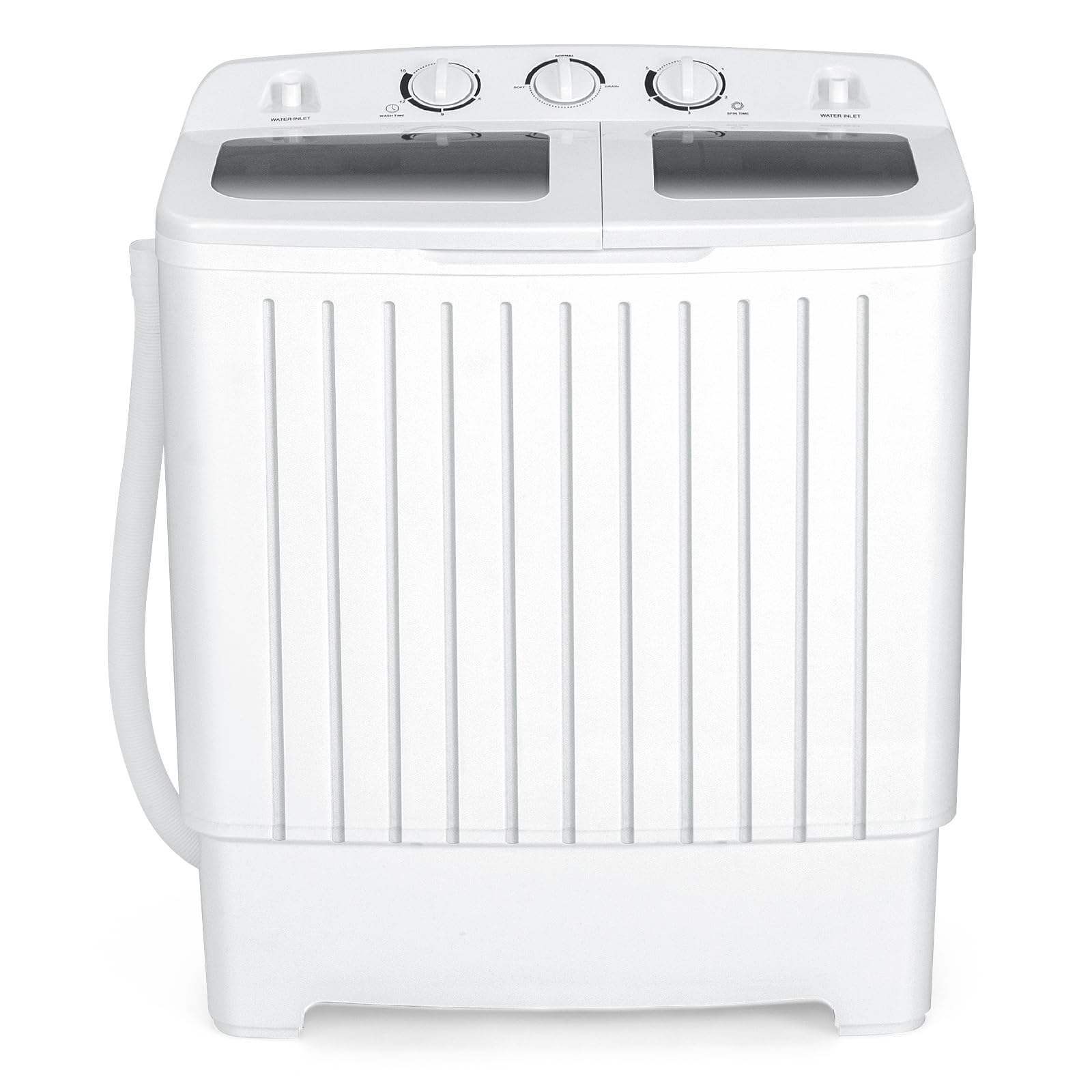 COSTWAY Portable Washing Machine, Twin Tub 20 Lbs Capacity, Compact Laundry Washer(12 Lbs) and Spinner(8 Lbs), Durable Design, Timer Control, Perfect for RV, Apartments and Dorms, Blue+White