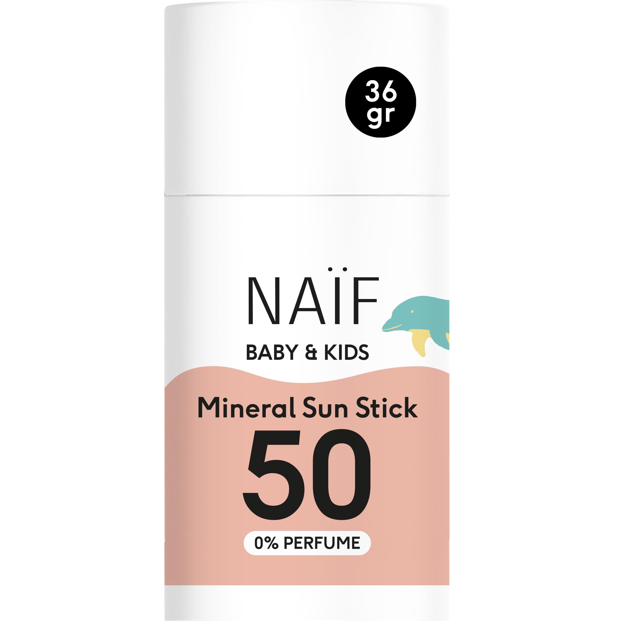 Naïf - Sonnencreme auf mineralischer Basis - für Baby & Kind - LSF 50-0% Parfüm - Creme ohne Octocrylene - UVA und UVB Schutz - Wasserresistent - Dermatologisch Getestet - Ohne Mikroplastik - 30ml