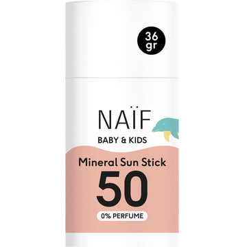 Naïf - Sonnencreme auf mineralischer Basis - für Baby & Kind - LSF 50-0% Parfüm - Creme ohne Octocrylene - UVA und UVB Schutz - Wasserresistent - Dermatologisch Getestet - Ohne Mikroplastik - 30ml