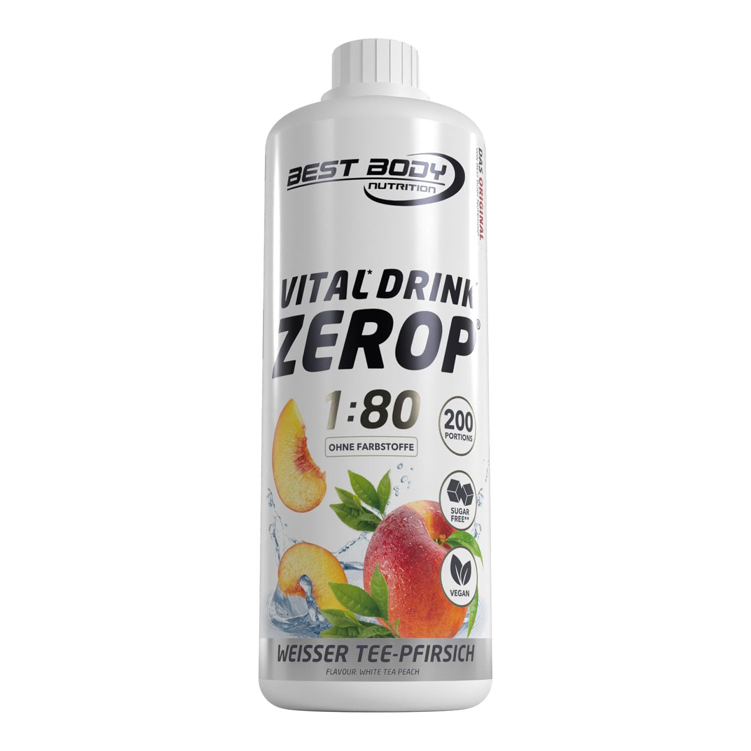 Best Body Nutrition ZEROP Vital Zuckerfreies Getränkekonzentrat Sirup Kirsche Ohne Aspartam 1 L ergibt 80 L Getränk Fitness Drink mit Vitaminen B1 B6 Niacin Kalorienarm Wassersprudler