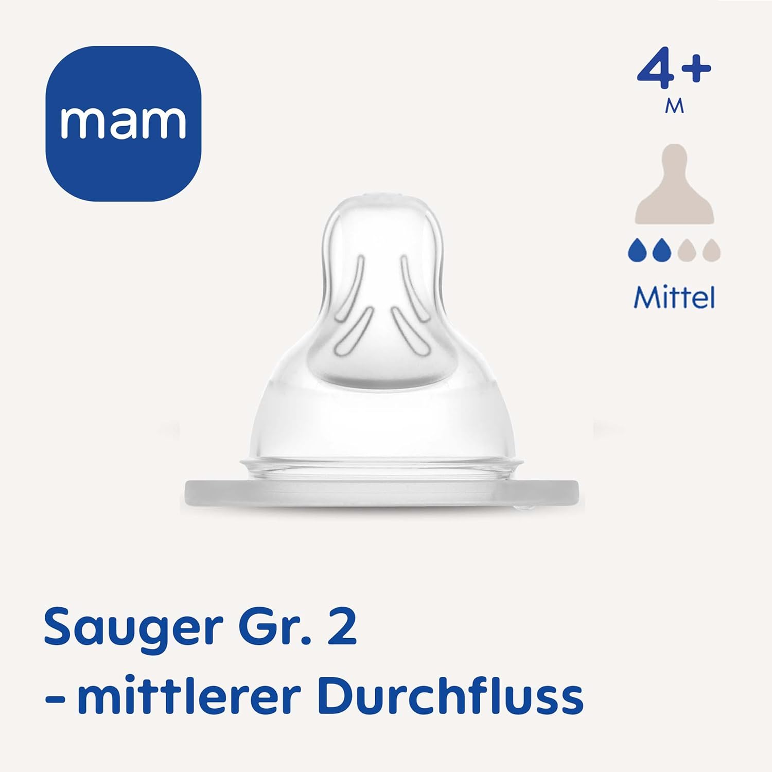 MAM Sauger Größe 1 im Doppelpack, Flaschensauger (Durchflussrate langsam), weicher Trinksauger passend für Flaschen/Trainer, ab der Geburt
