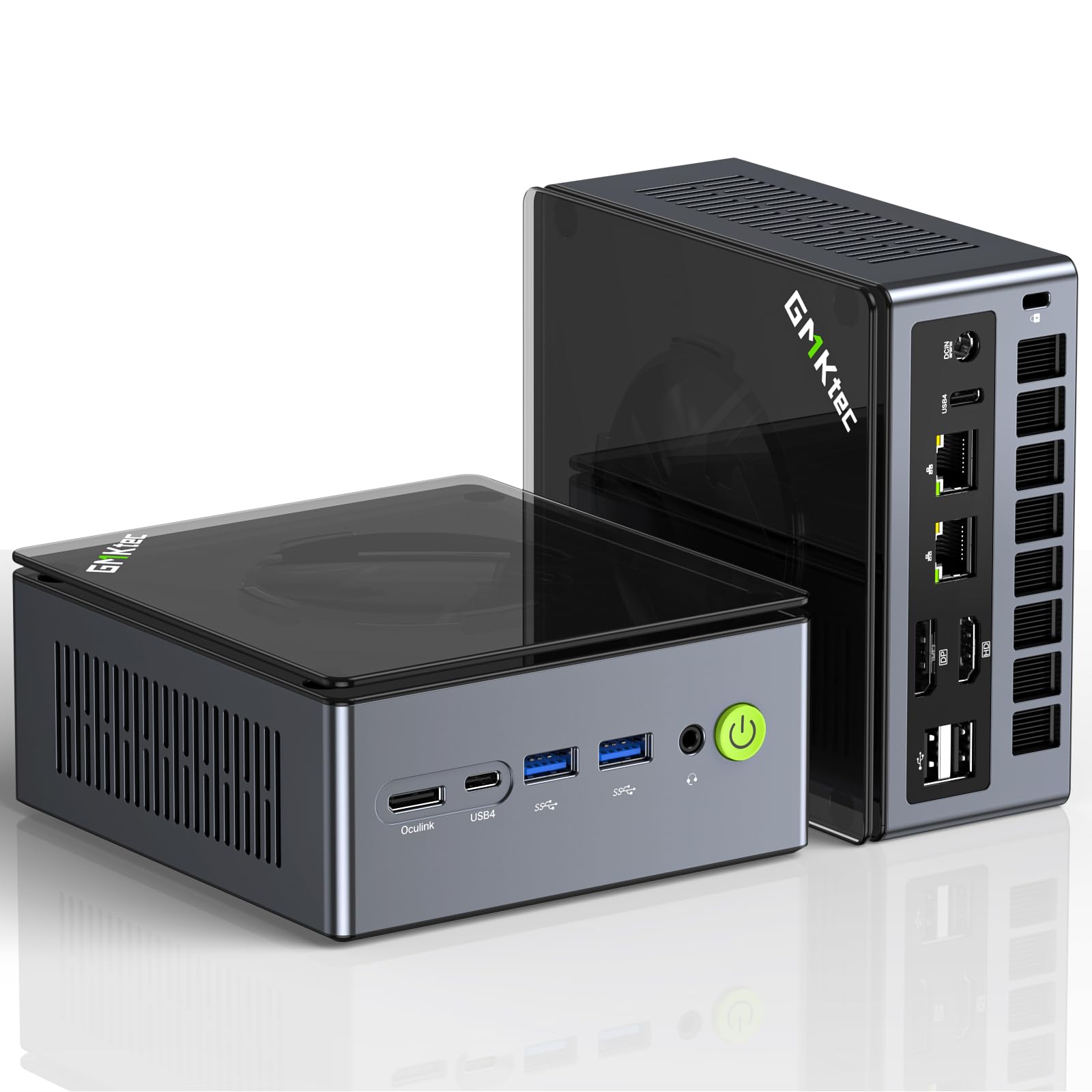 GMKtec K12 Gaming Mini PC Oculink AMD Ryzen 7 H 255 (Upgraded 8745HS) 32GB DDR5 RAM 512GB SSD, Desktop Computer Radeon 780M Graphics, 3X M.2 2280 Storage Expansion, Dual NIC 2.5G, HDMI 2.1, USB4