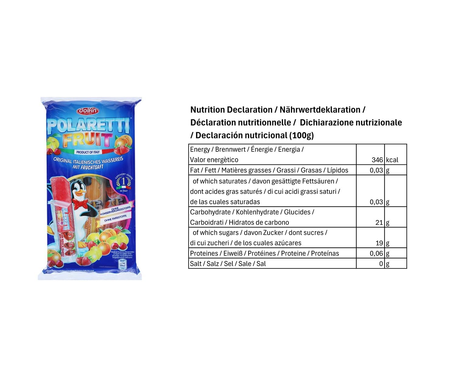 Polaretti 6X Fruit Ice EIS Cream Lollies mit Fruchtsaft zum Einfriere 10x 40ml