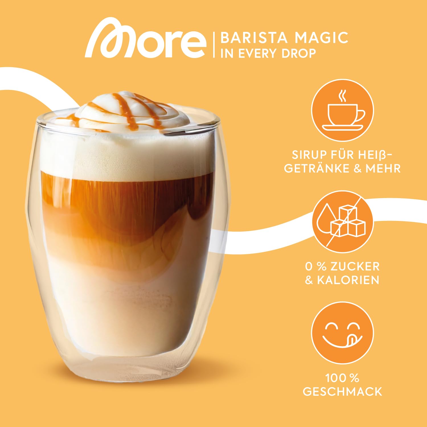 MORE Barista Zerup, Vanilla, 65 ml, für Kaffee, Tee und Heißgetränke, vegan, zero Kalorien - made in Germany