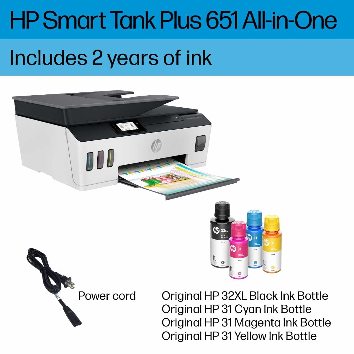 HP Smart Tank Plus 570 Wireless All-in-One Ink Tank Printer with up to 2 Years of Ink Included (5HX14A)