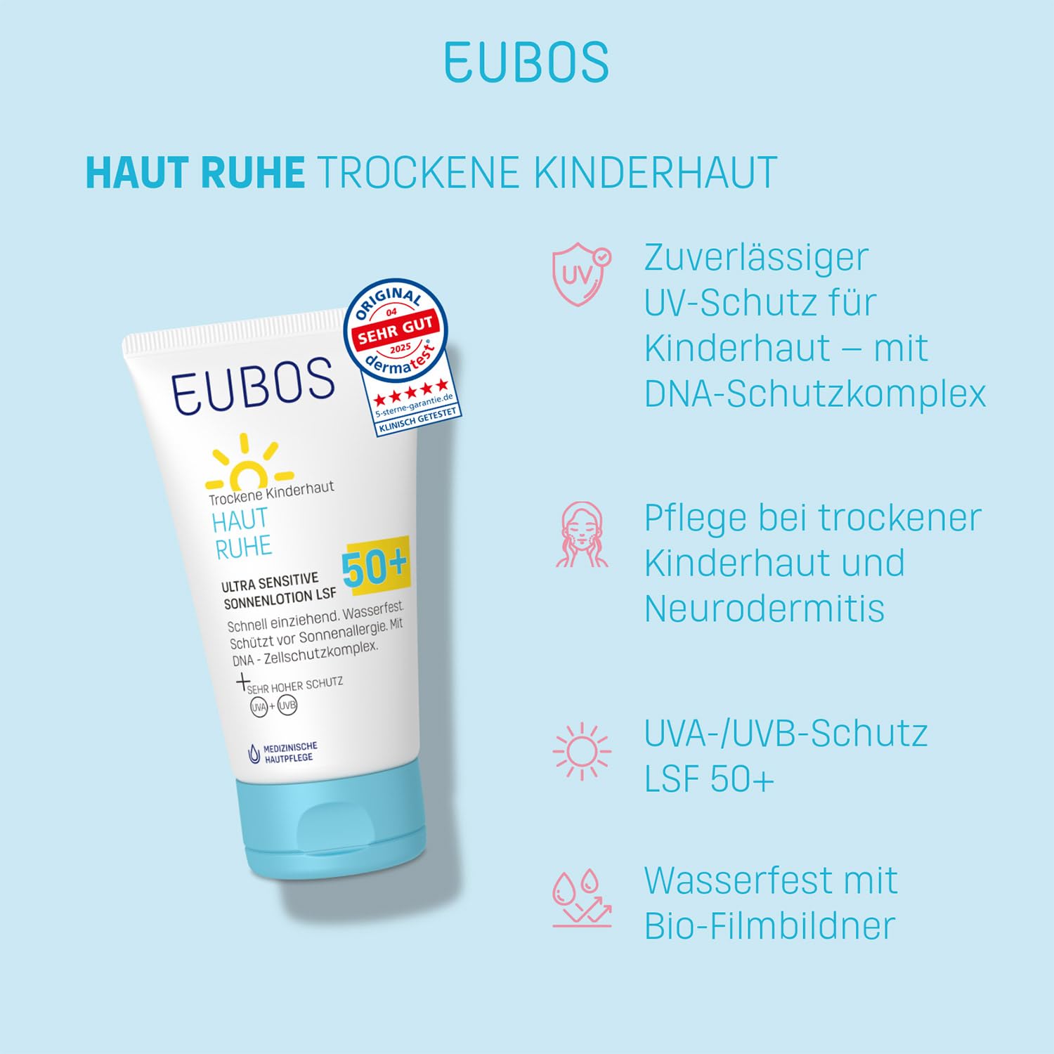 EUBOS Kinder Haut Ruhe Lotion, 125 ml Lotion