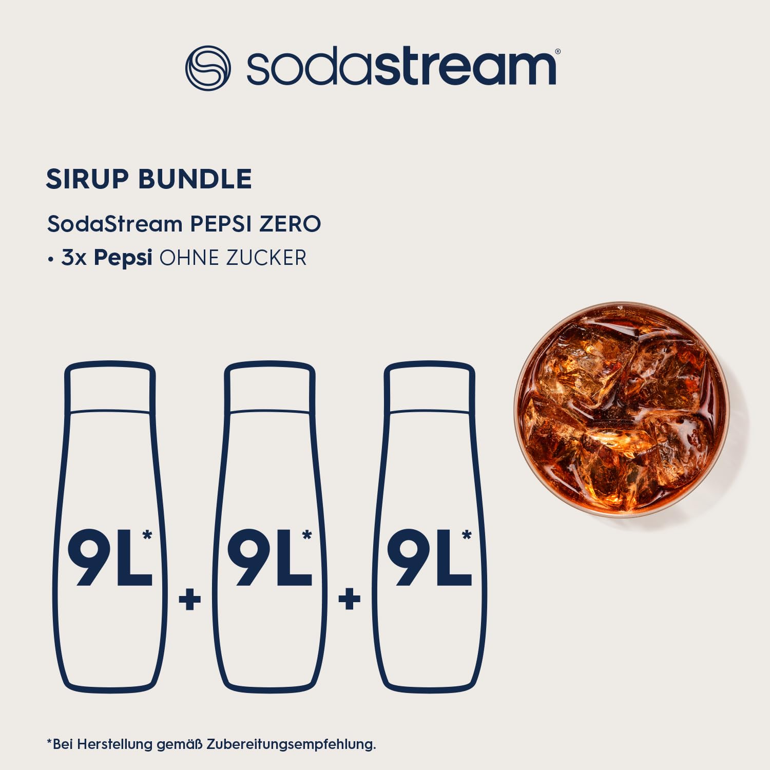 SodaStream Sirup 3x Pepsi Zero Zucker - 1x Flasche ergibt 9 Liter Fertiggetränk, Sekundenschnell zubereitet und immer frisch, 440 ml