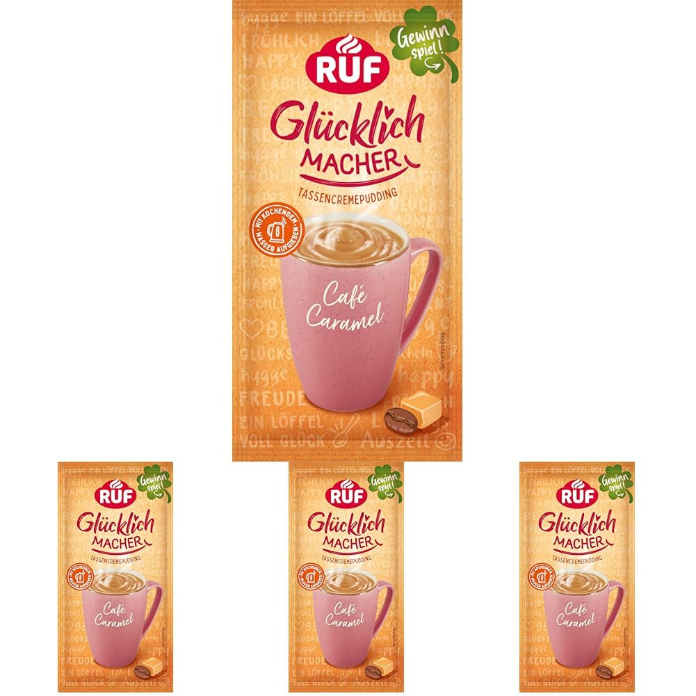 RUF Glücklichmacher Tassenpudding Schokolade, Cremepudding für schnelle Desserts, Tassencremepudding, nur Wasser hinzufügen, 1 x 59g Beutel